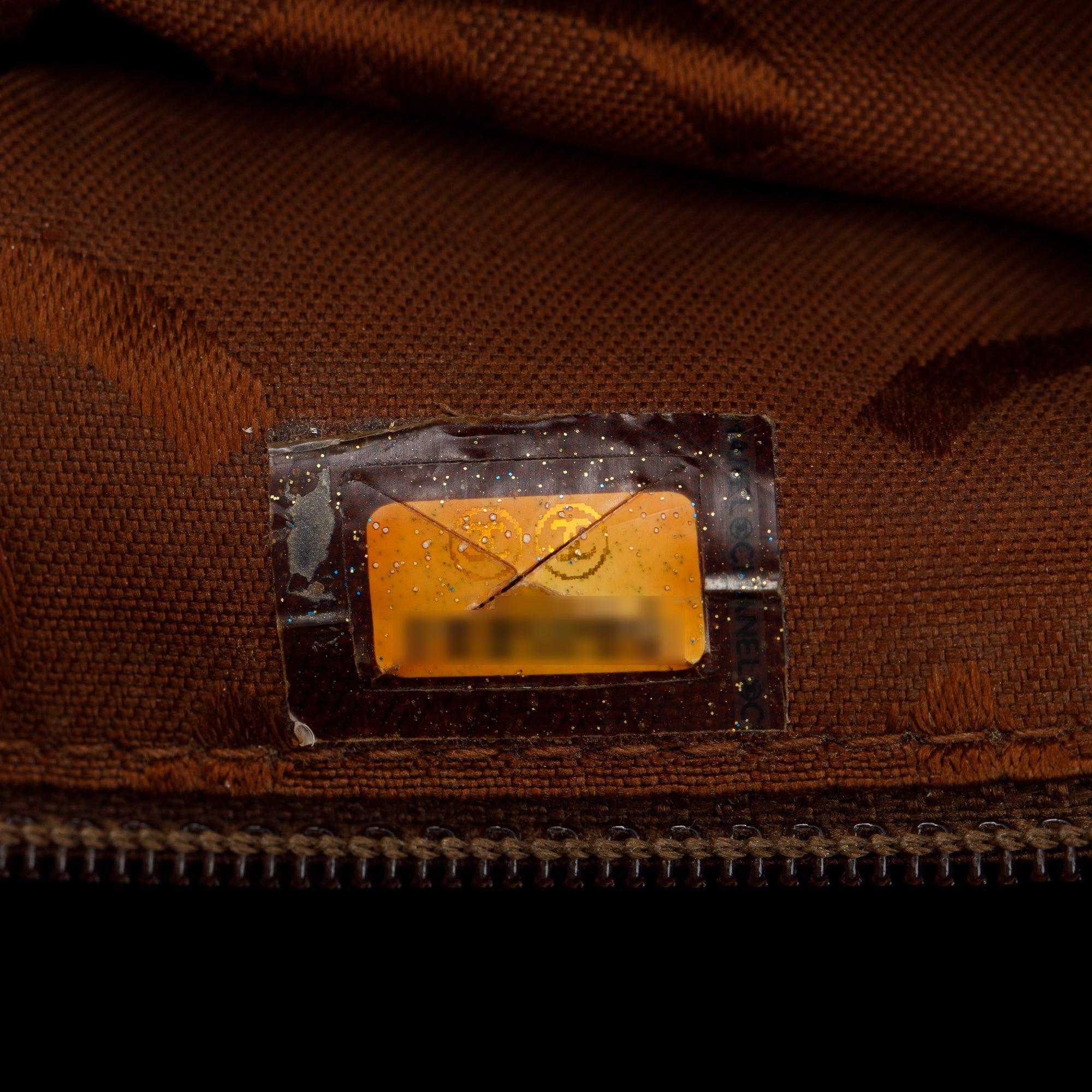 Chanel Black Cafskin Leather Wild Stitch Choco Bar Tote