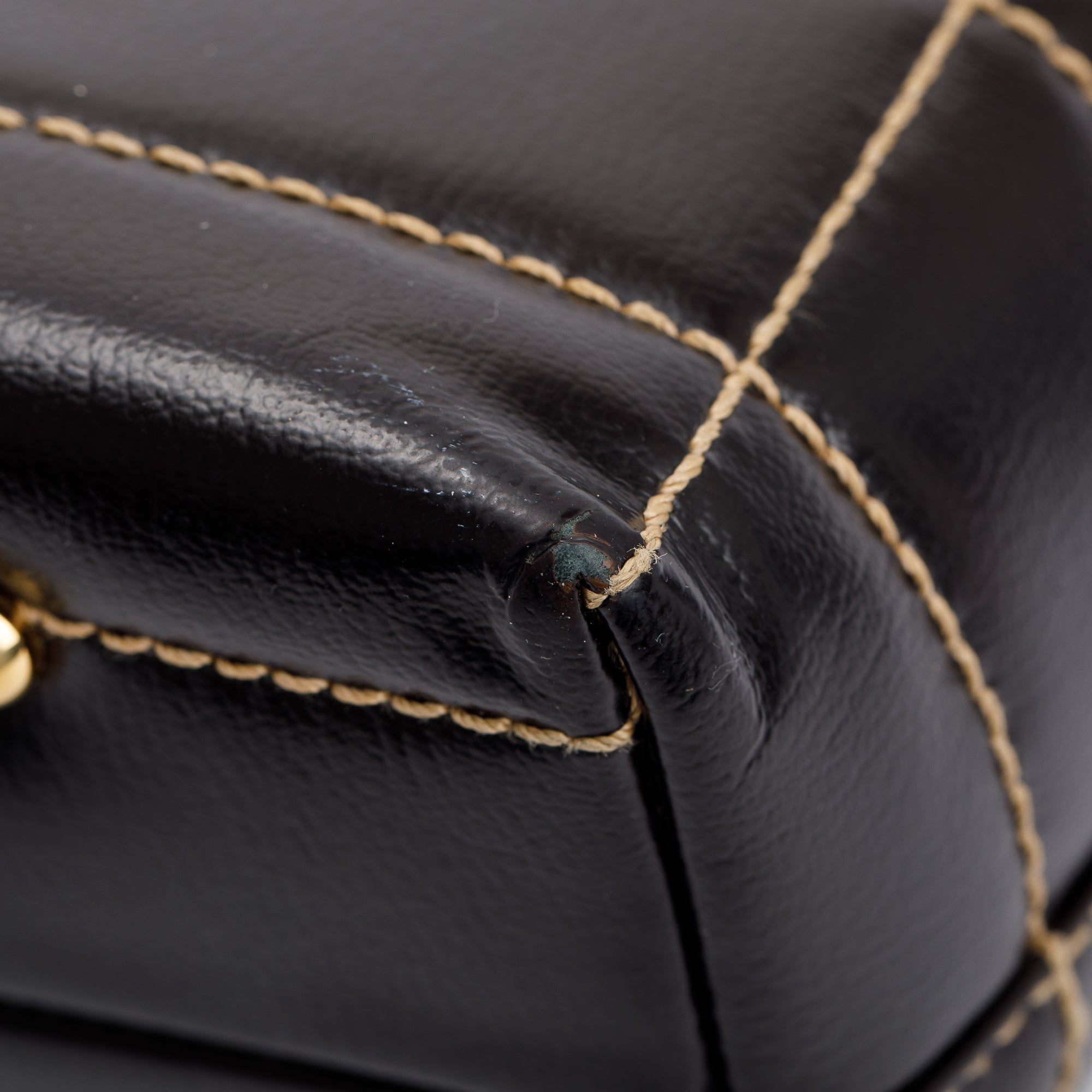 Chanel Black Cafskin Leather Wild Stitch Choco Bar Tote