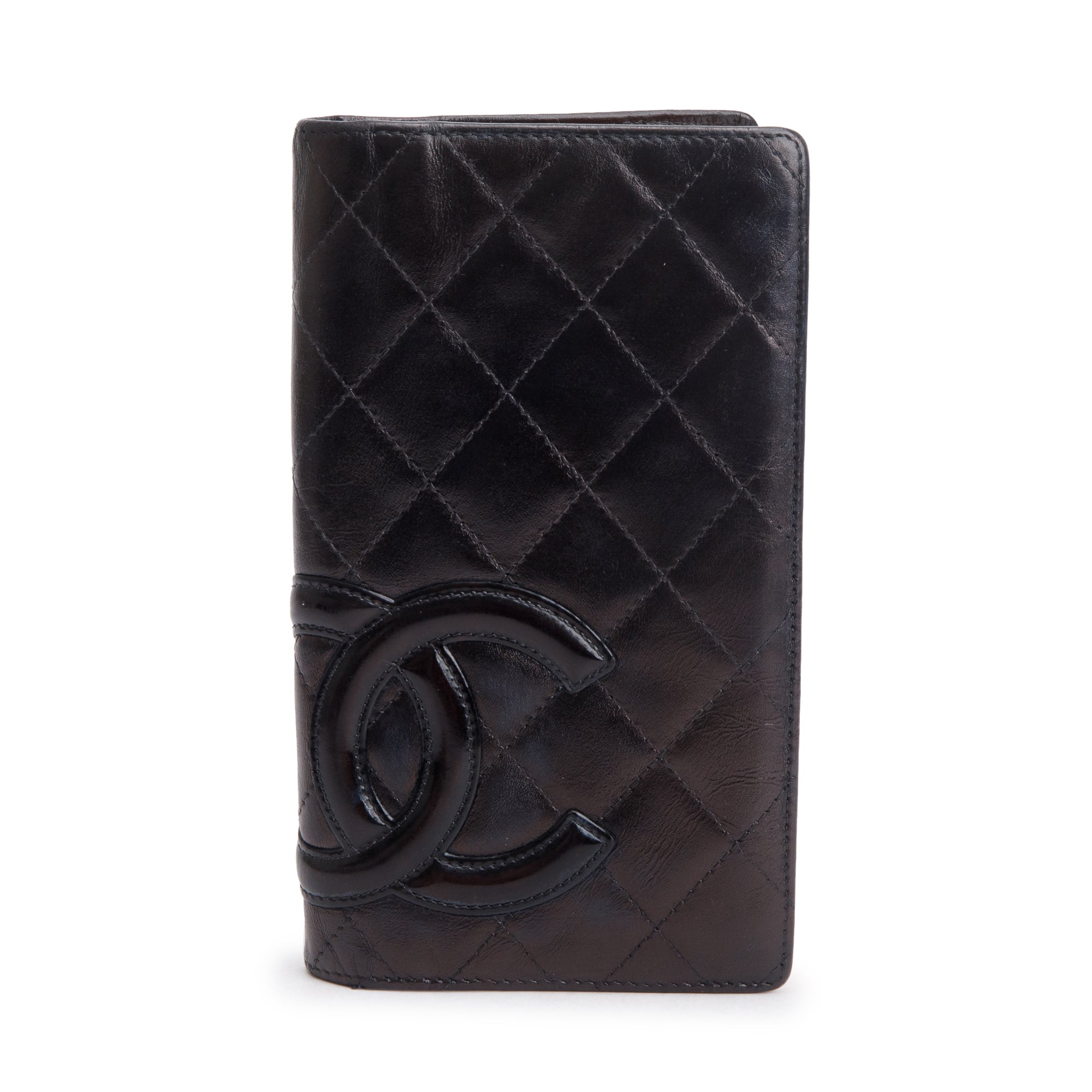 Chanel Black Calfskin Leather Cambon Yen Wallet