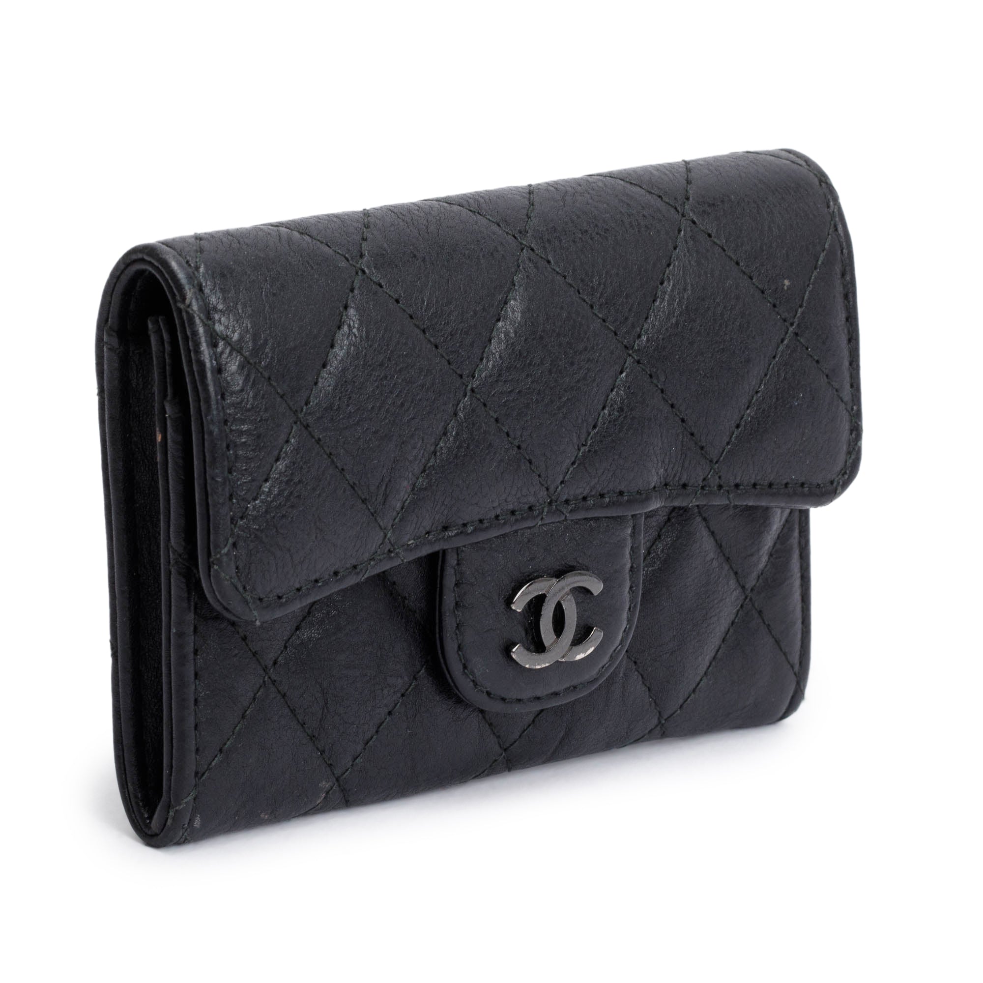 Chanel Black Calfskin Leather Classic Flap Card Holder