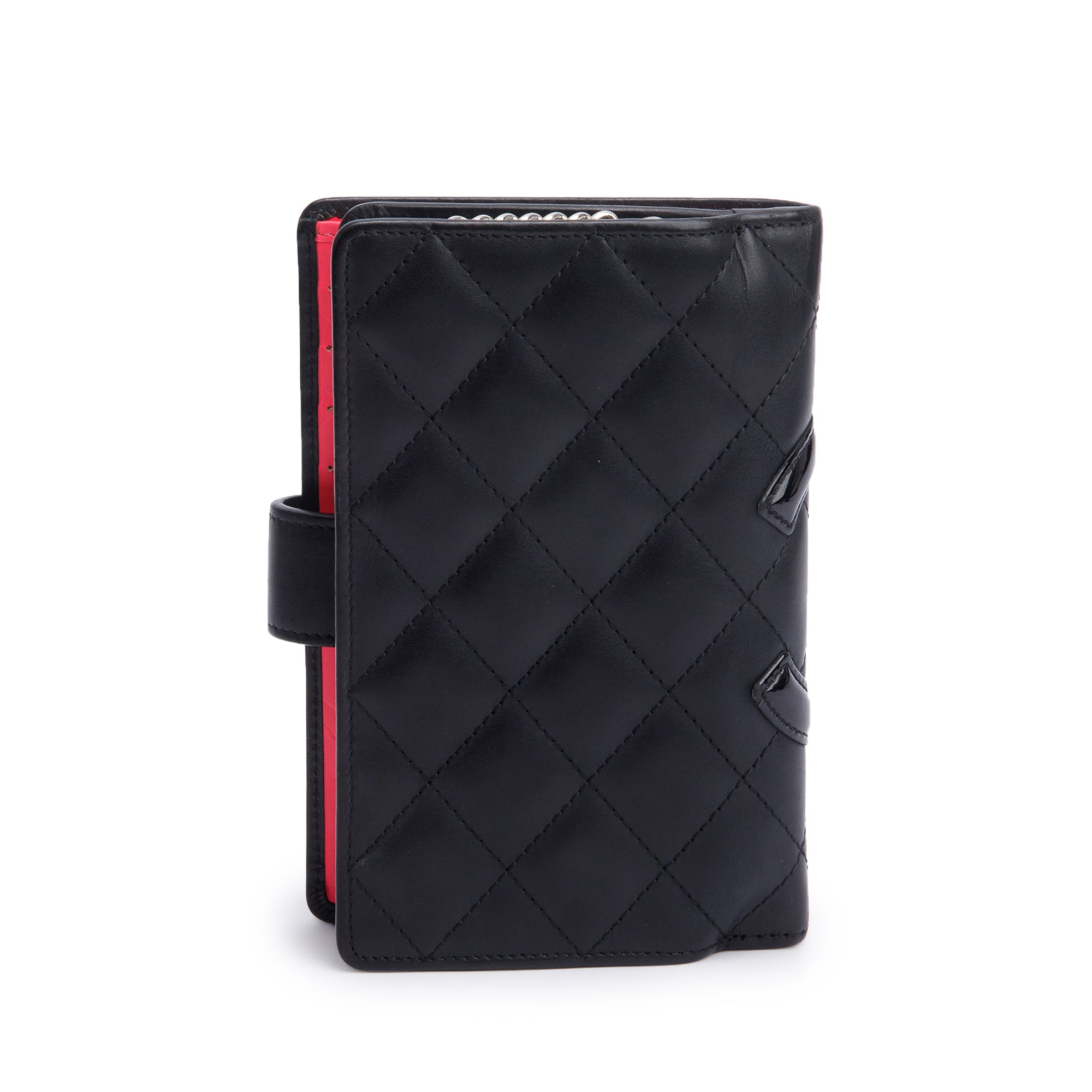 Chanel Black Calfskin Leather Ligne Cambon Compact Wallet w/ Authenticity Card