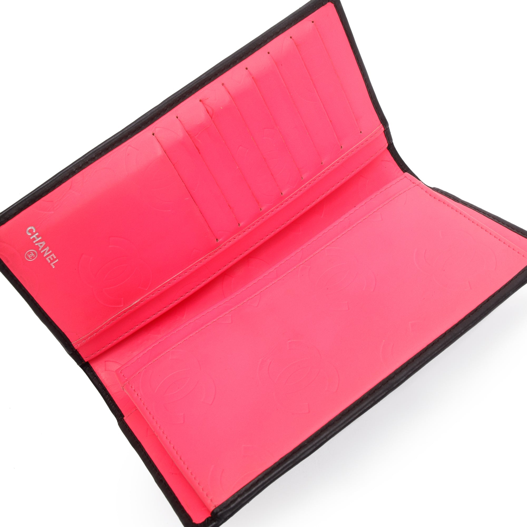 Chanel Black Calfskin Leather Ligne Cambon Yen Wallet