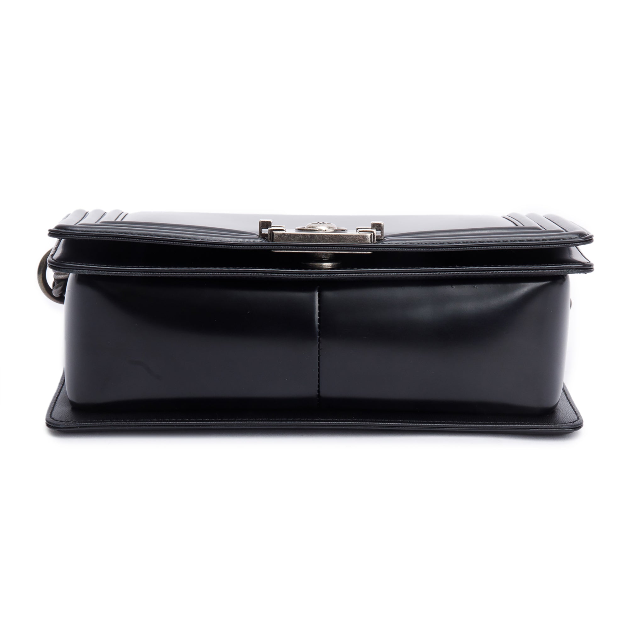Chanel Black Calfskin Leather Medium Original Clasp Boy Bag w/ Box & Authenticity Card