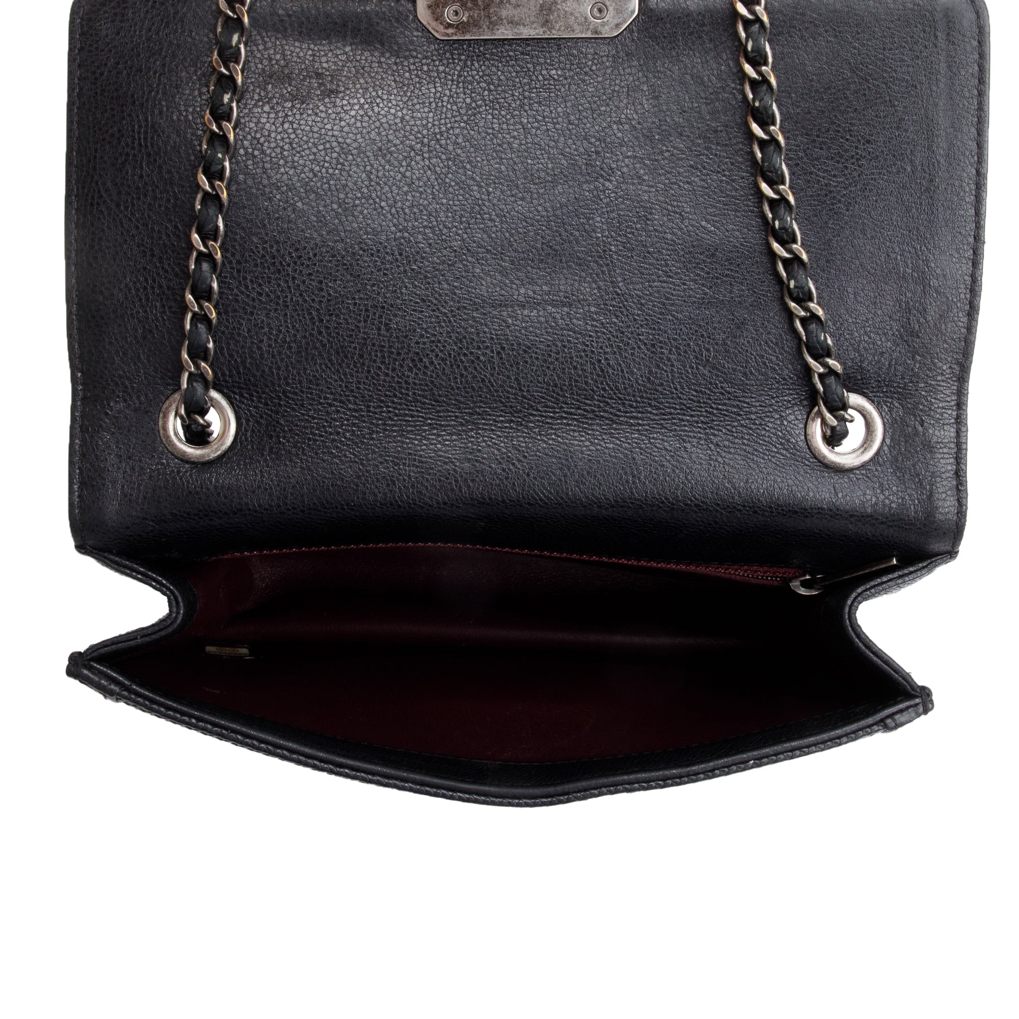 Chanel Black Calfskin Leather Micro Retro Flap Bag w/ Authenticity Card