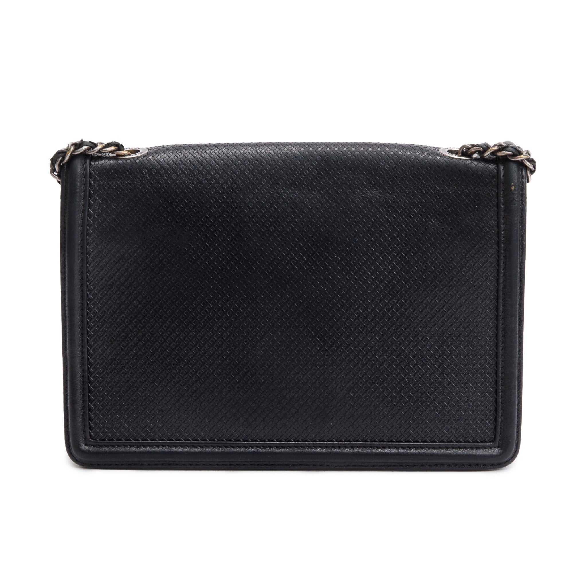 Chanel Black Calfskin Leather Micro Retro Flap Bag w/ Authenticity Card