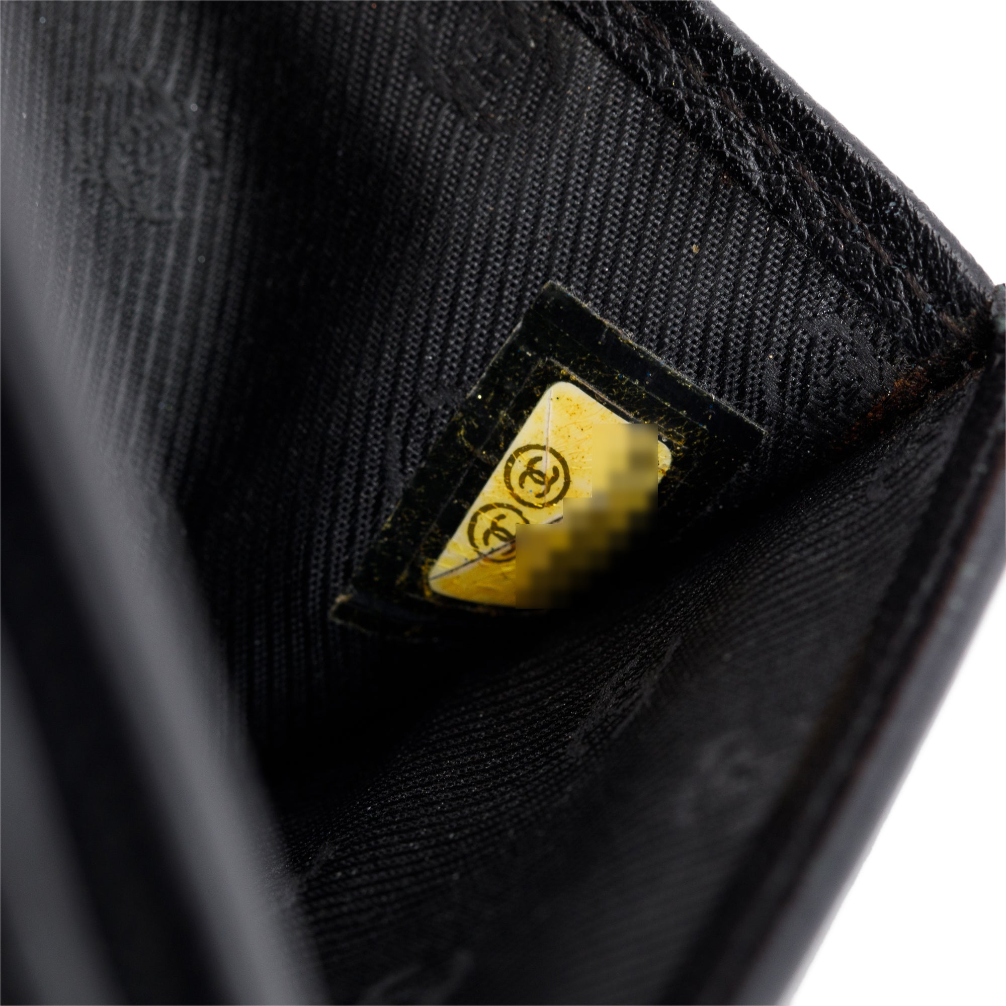 Chanel Black Calfskin Leather Mini Coco Button Trifold Compact Wallet