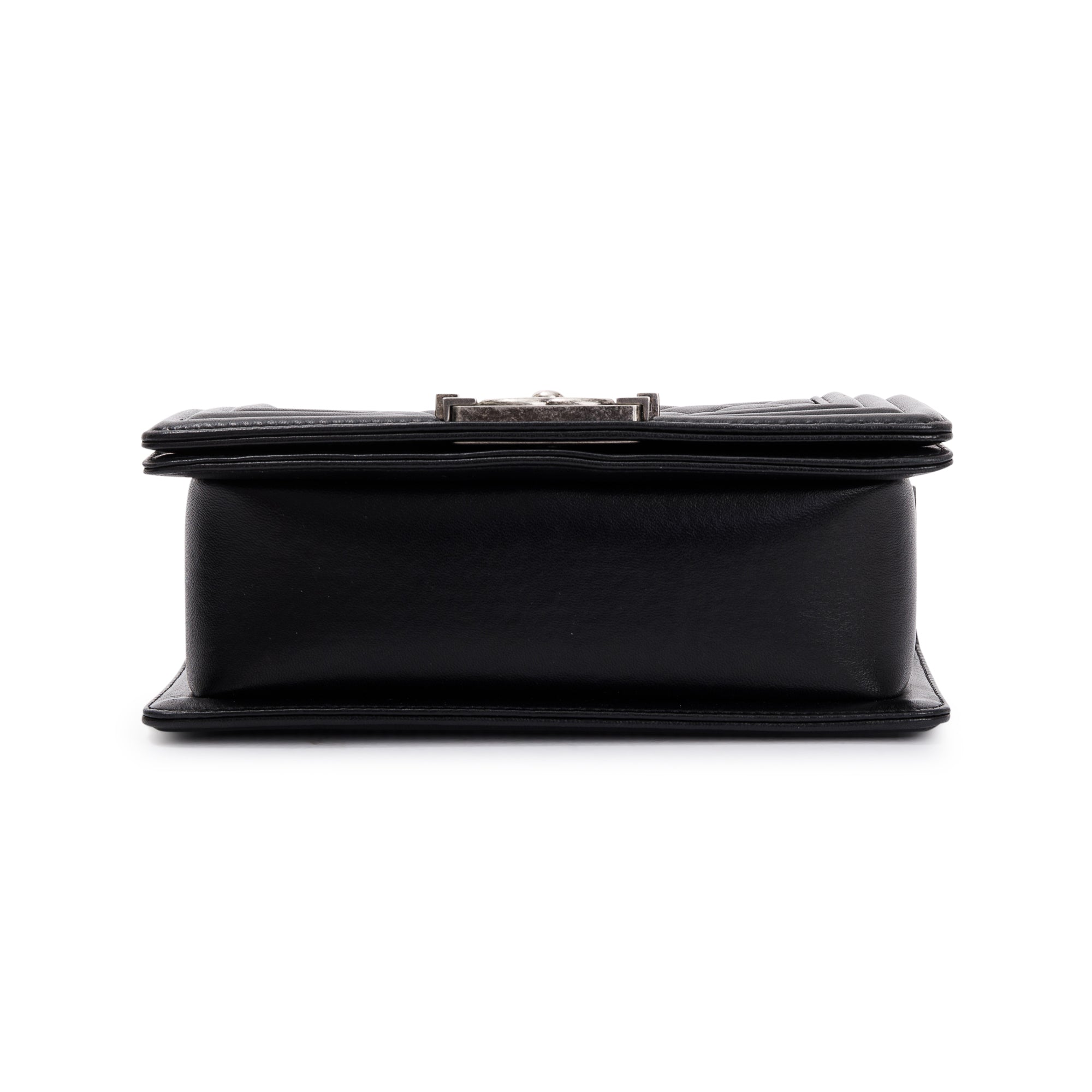 Chanel Black Calfskin Leather Small Boy Bag w/ Box & Authenticity Card