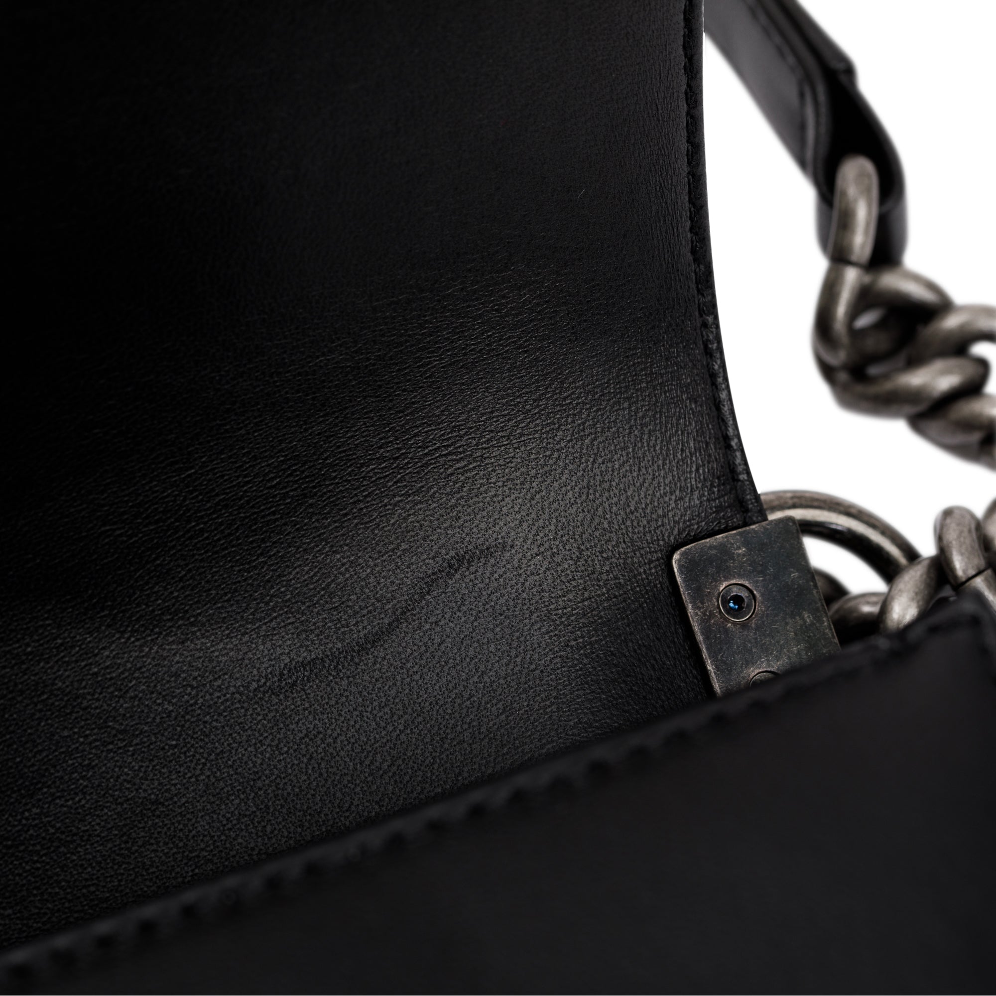 Chanel Black Calfskin Leather Small Boy Bag w/ Box & Authenticity Card