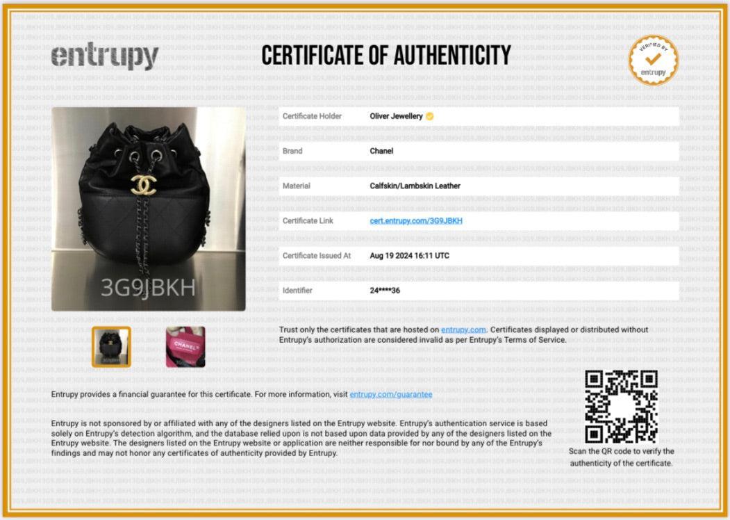 Chanel Black Calfskin Leather Small Gabrielle Bucket Purse w/ Box & Authenticity Card