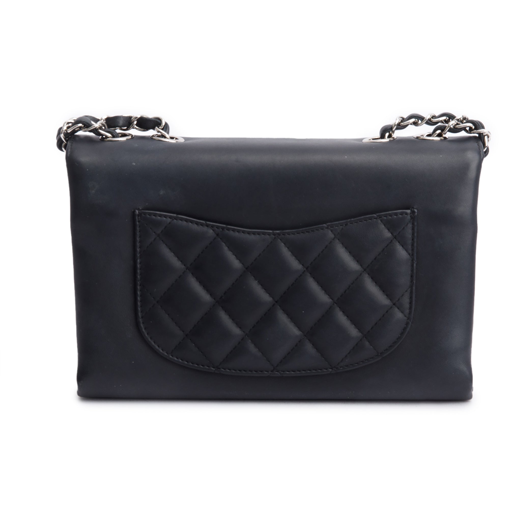 Chanel Black Calfskin Leather Small Tramezzo Flap Bag w/ Box, Receipt & Authenticity Card