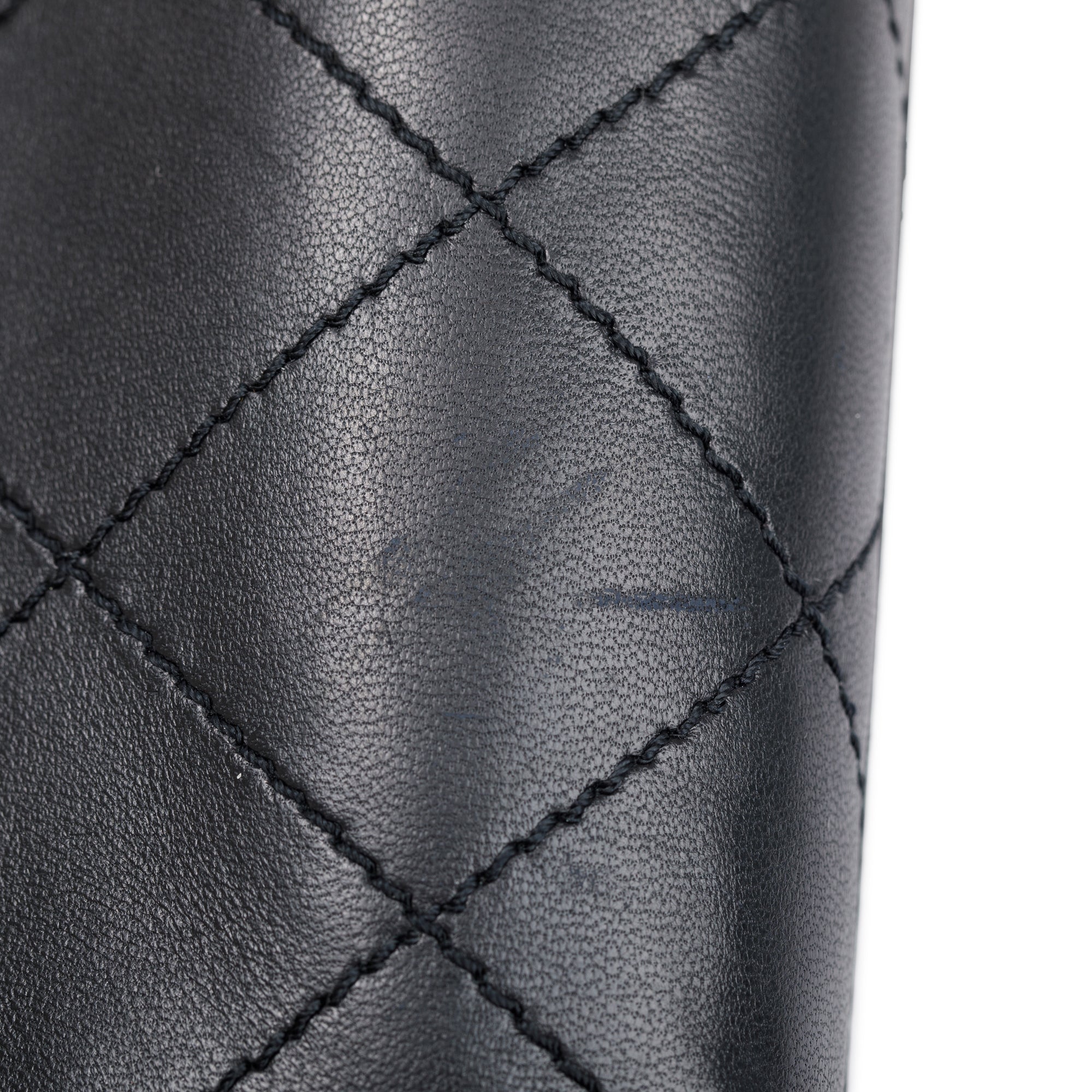 Chanel Black Calfskin Leather Turn-Lock CC Small Chain Tote