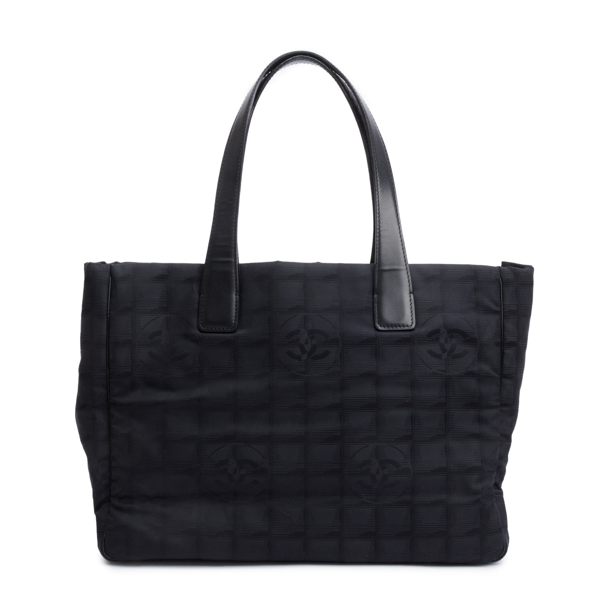 Chanel Black Canvas Travel Ligne Tote