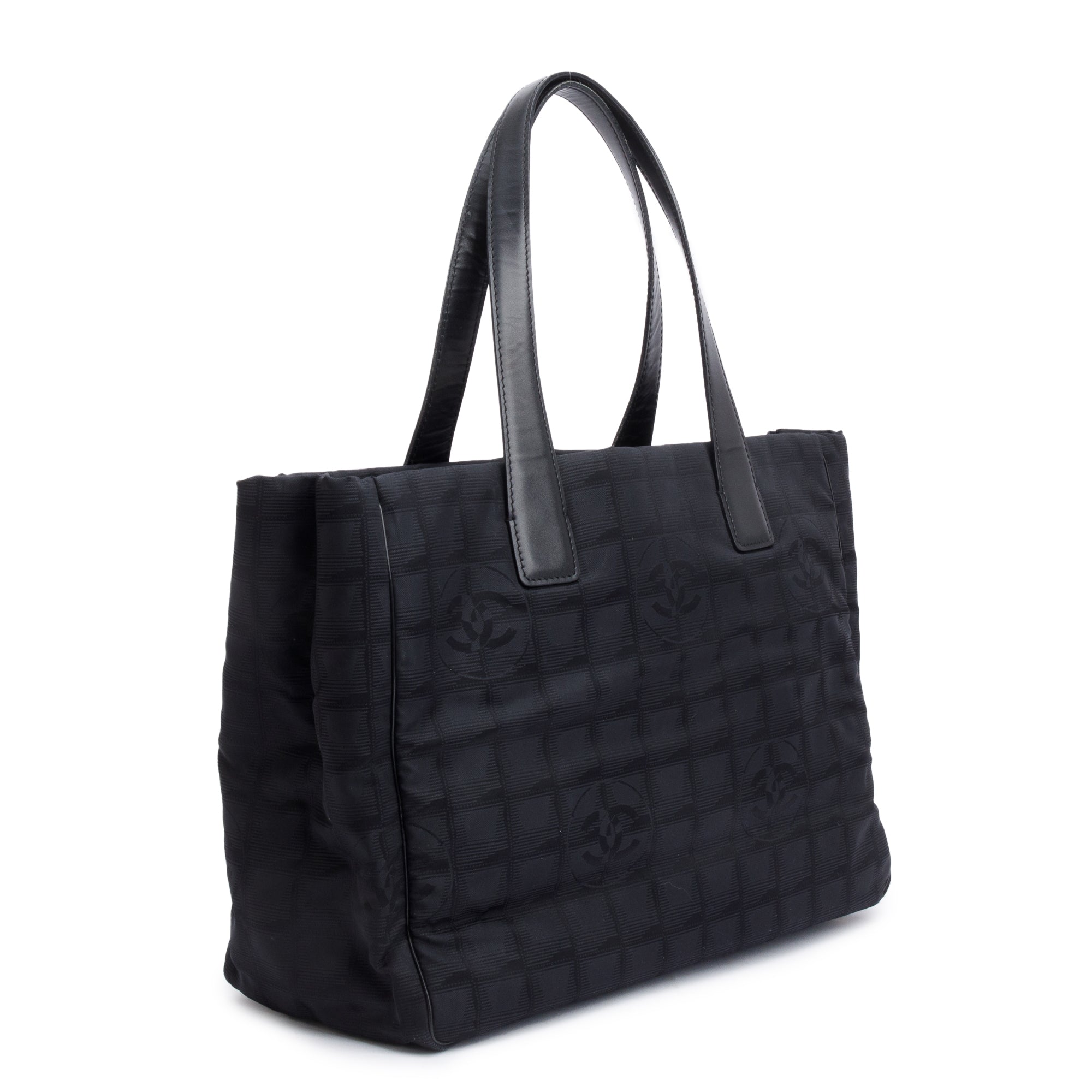 Chanel Black Canvas Travel Ligne Tote
