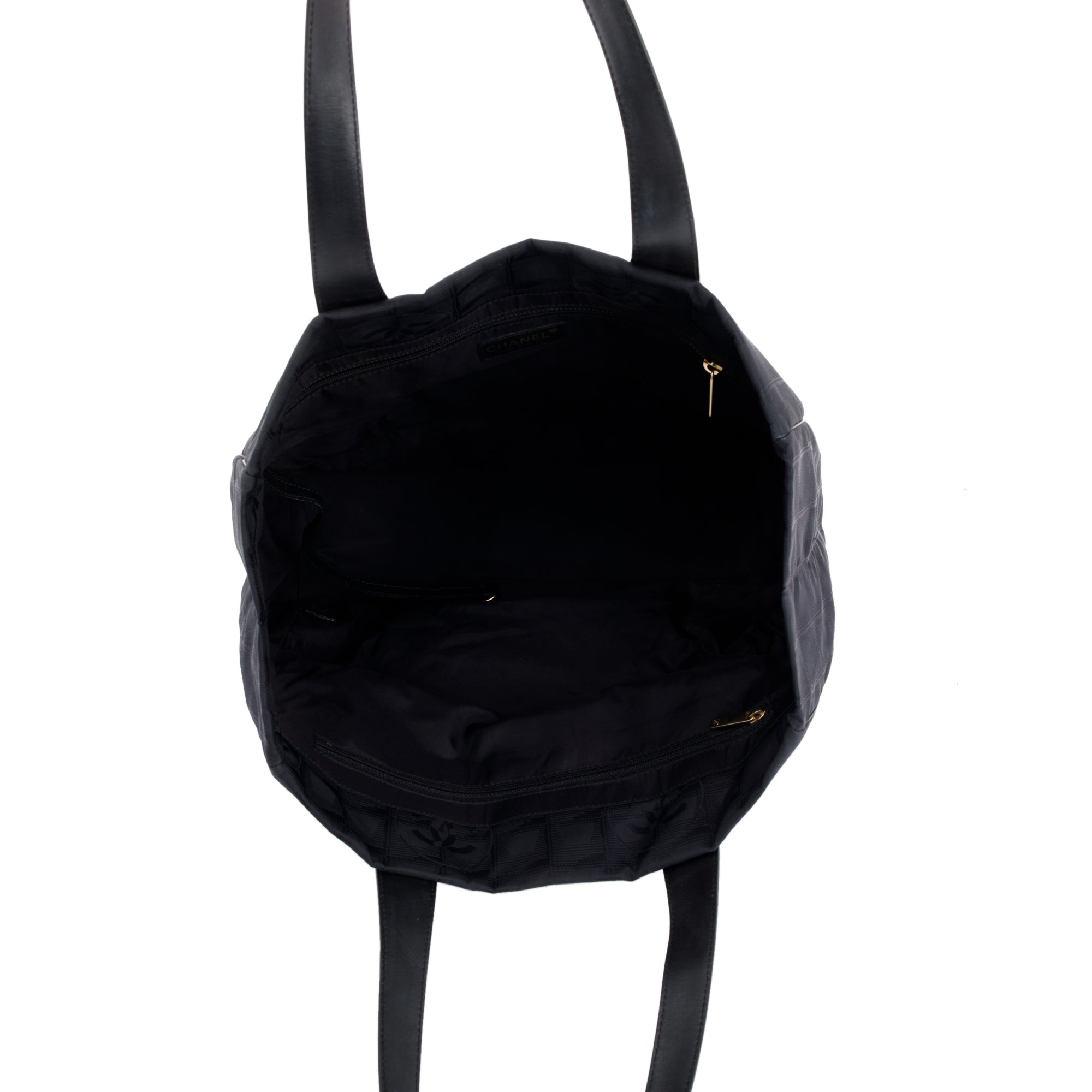 Chanel Black Canvas Travel Ligne Tote