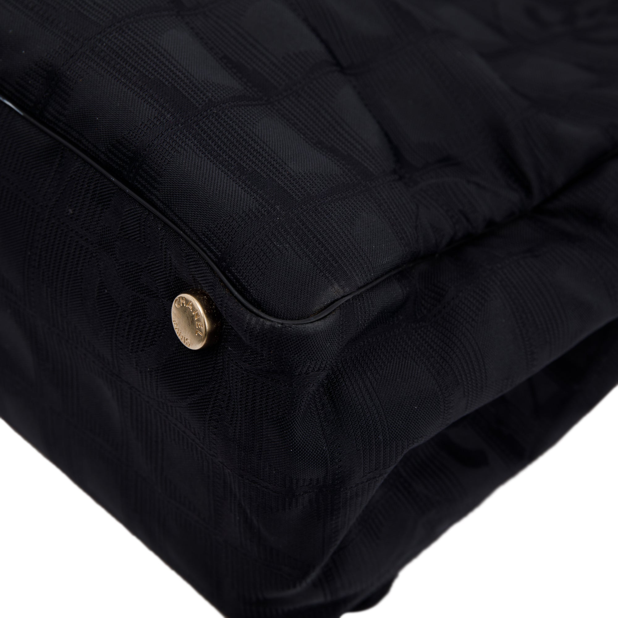 Chanel Black Canvas Travel Ligne Tote