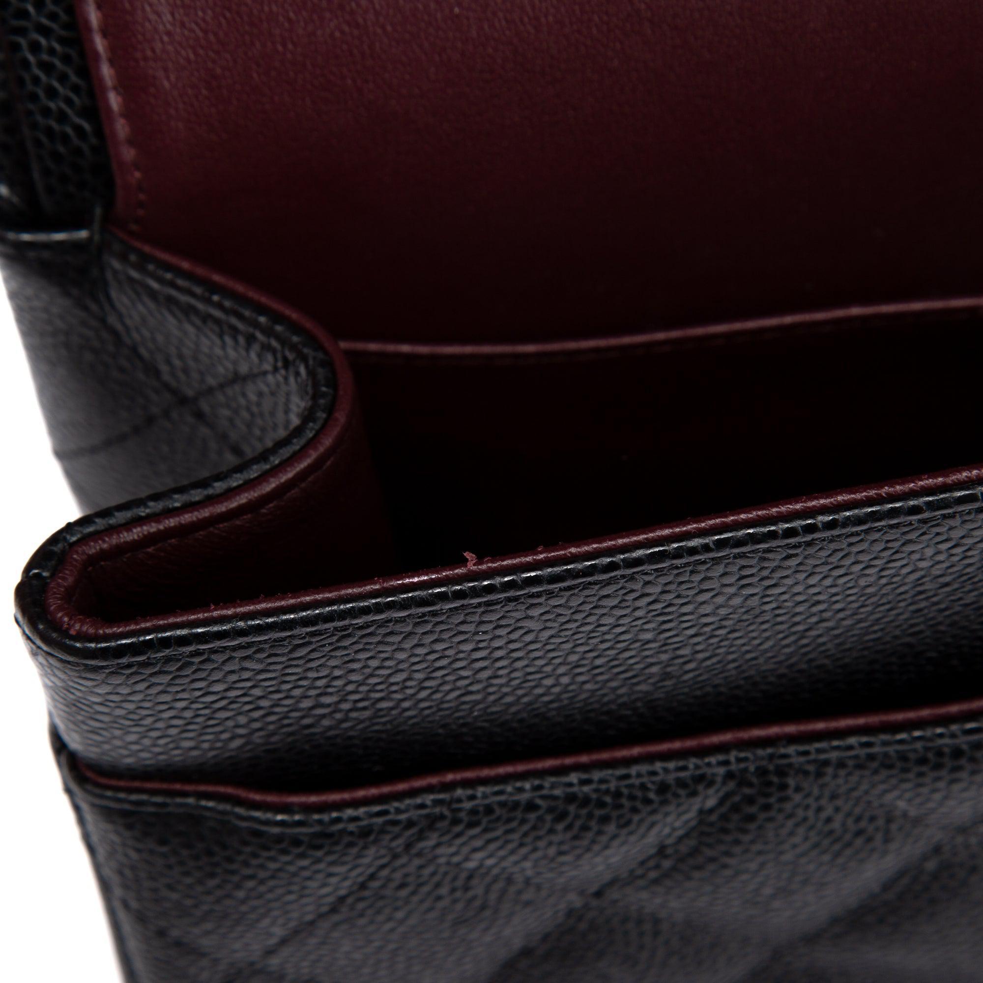 Chanel Black Caviar Classic Jumbo Double Flap Bag w/ Box