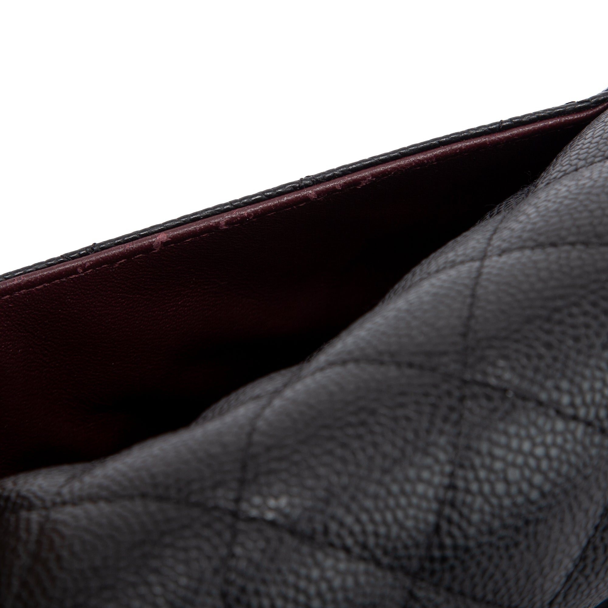 Chanel Black Caviar Classic Jumbo Double Flap Bag w/ Box