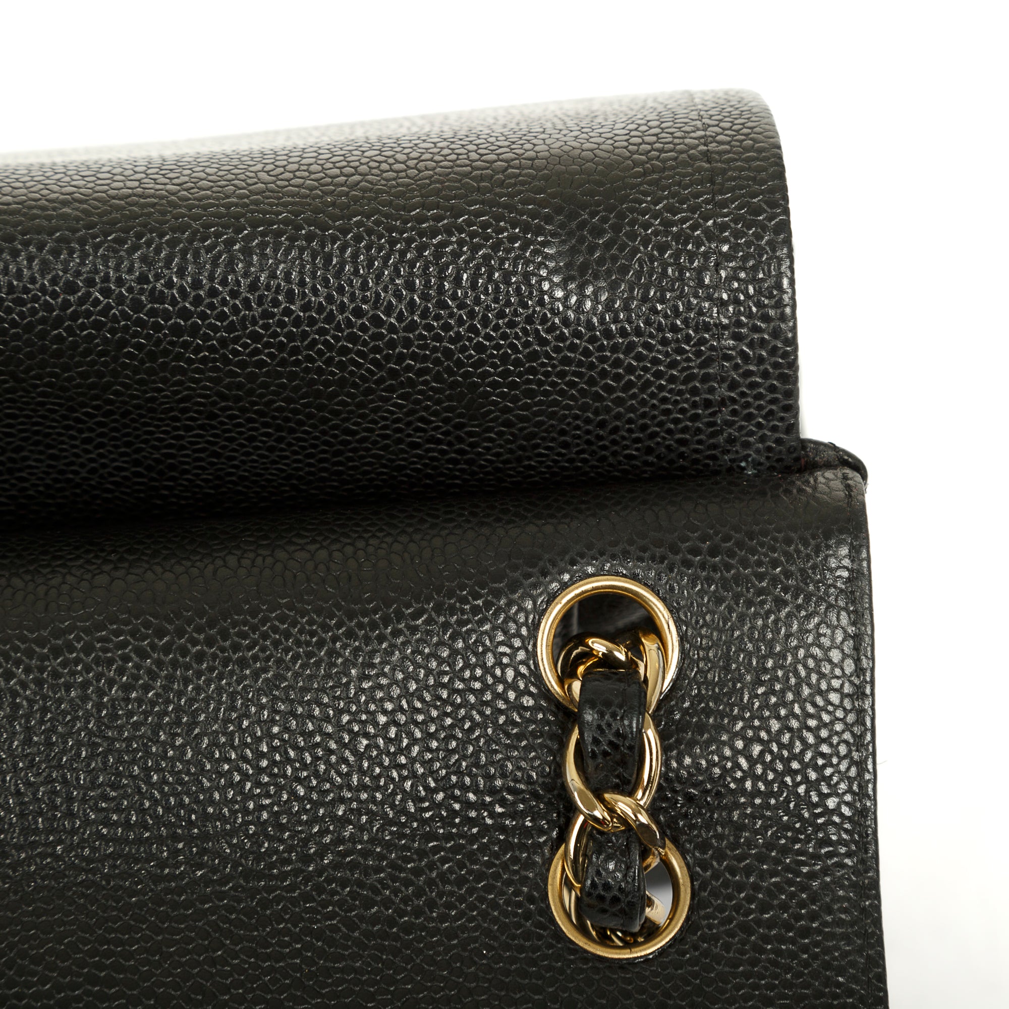 Chanel Black Caviar Classic Jumbo Double Flap Bag w/ Box & Authenticity Card