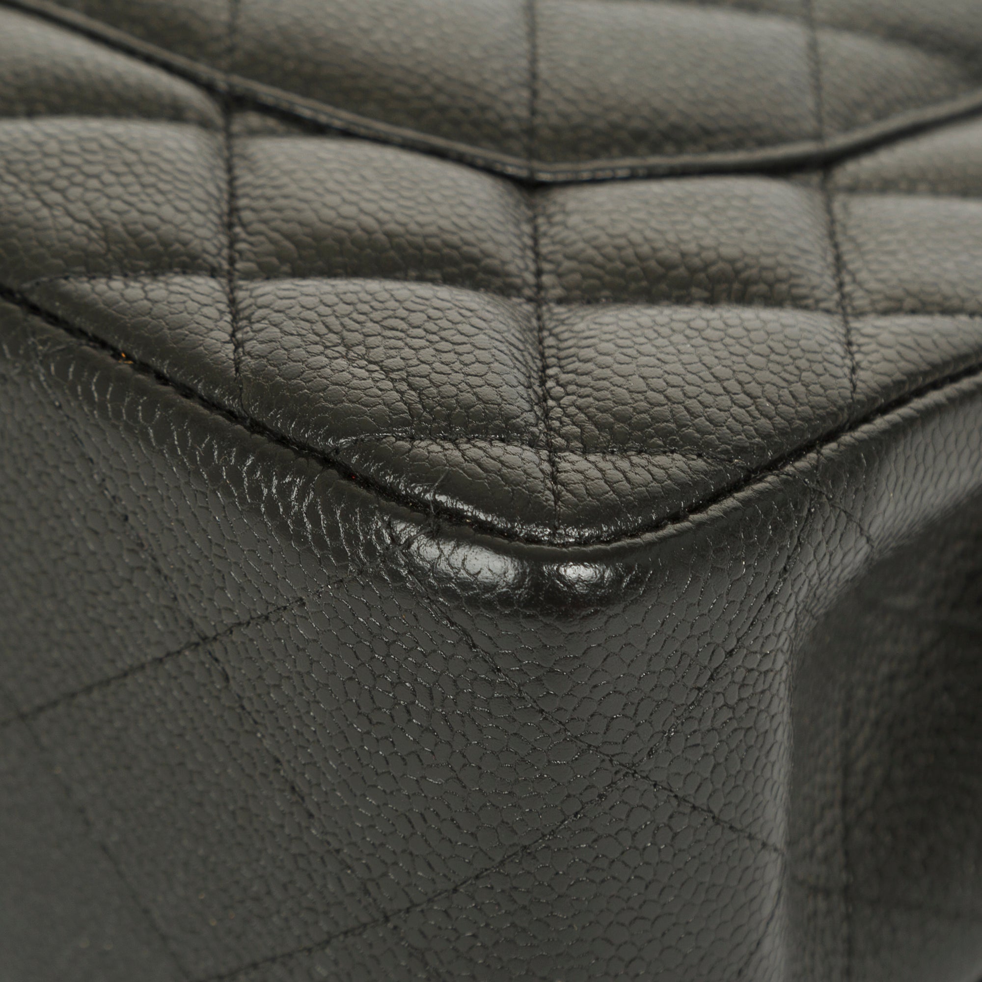 Chanel Black Caviar Classic Jumbo Double Flap Bag w/ Box & Authenticity Card