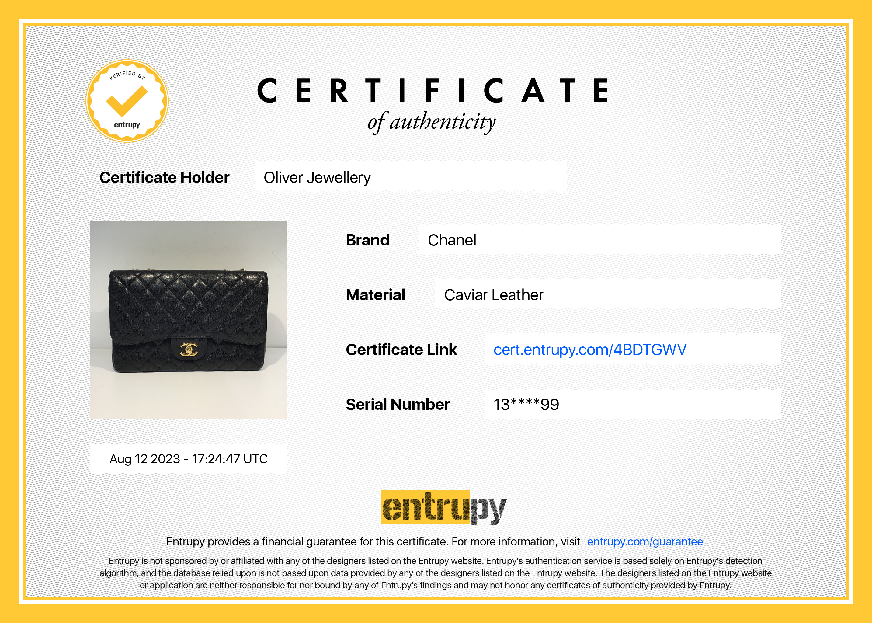 Chanel Black Caviar Classic Jumbo Single Flap Bag