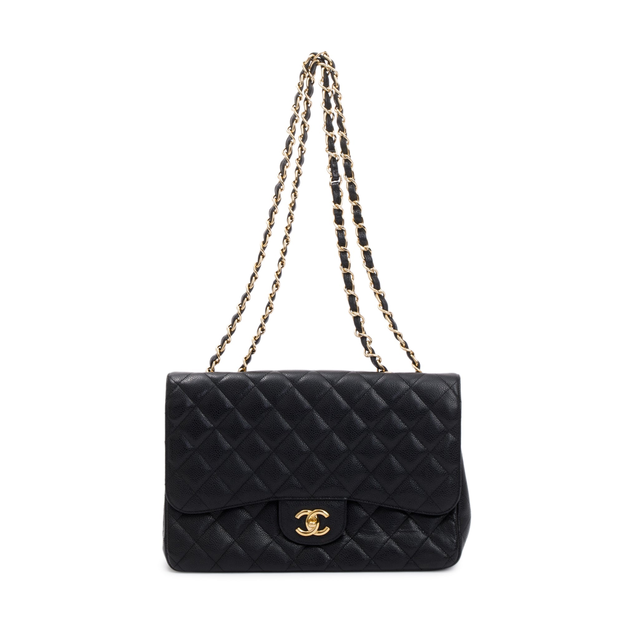 Chanel Black Caviar Classic Jumbo Single Flap Bag