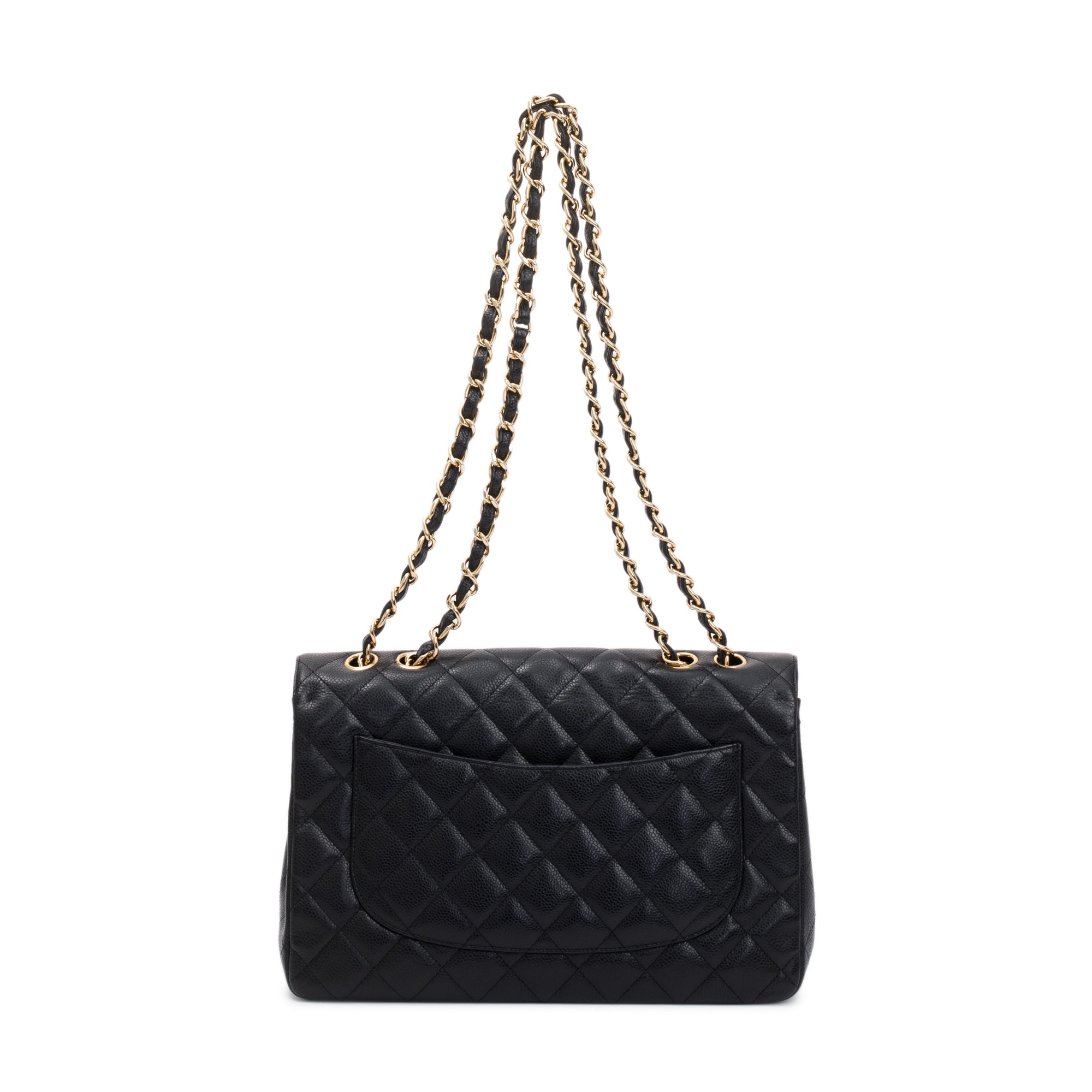 Chanel Black Caviar Classic Jumbo Single Flap Bag