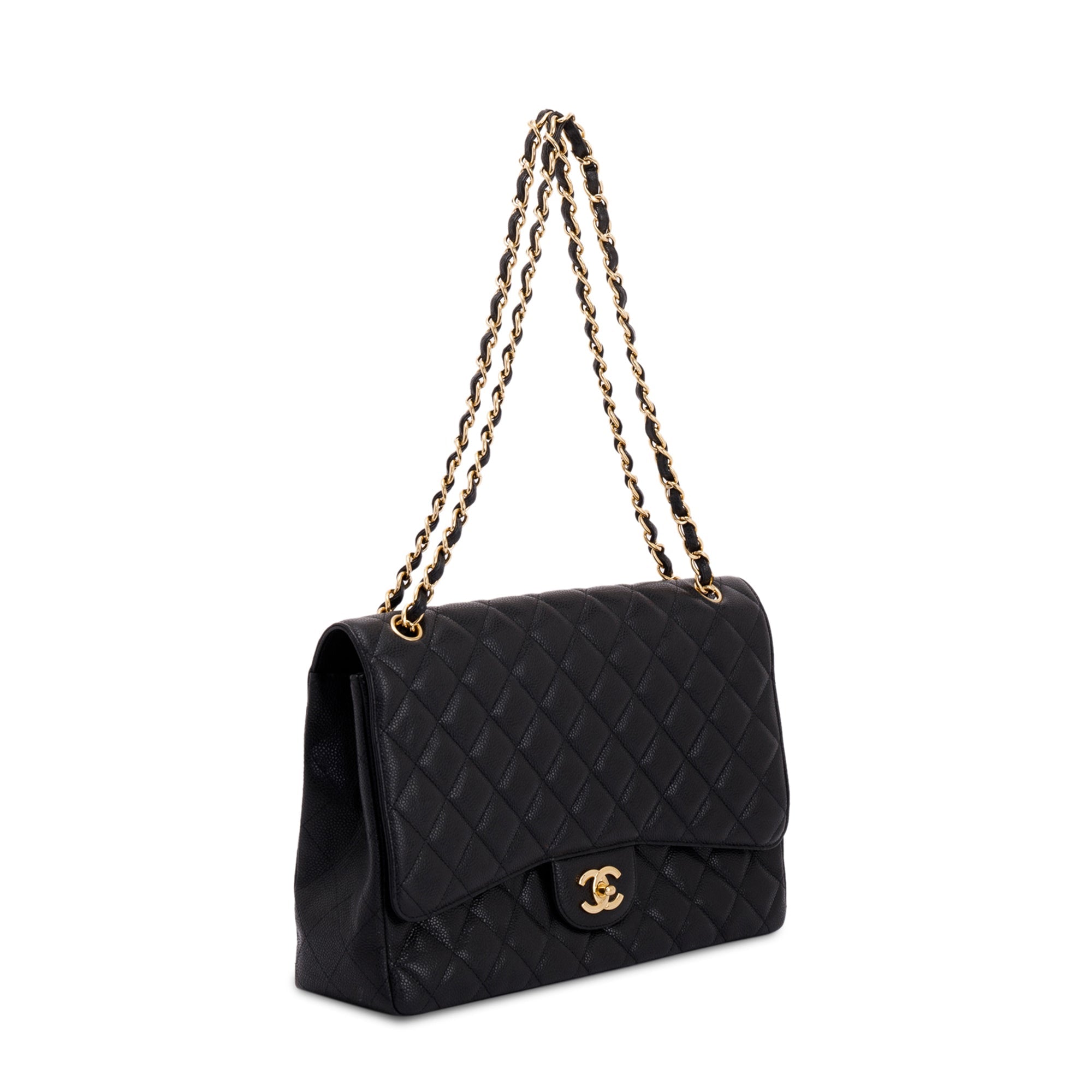 Chanel Black Caviar Classic Maxi Single Flap Bag