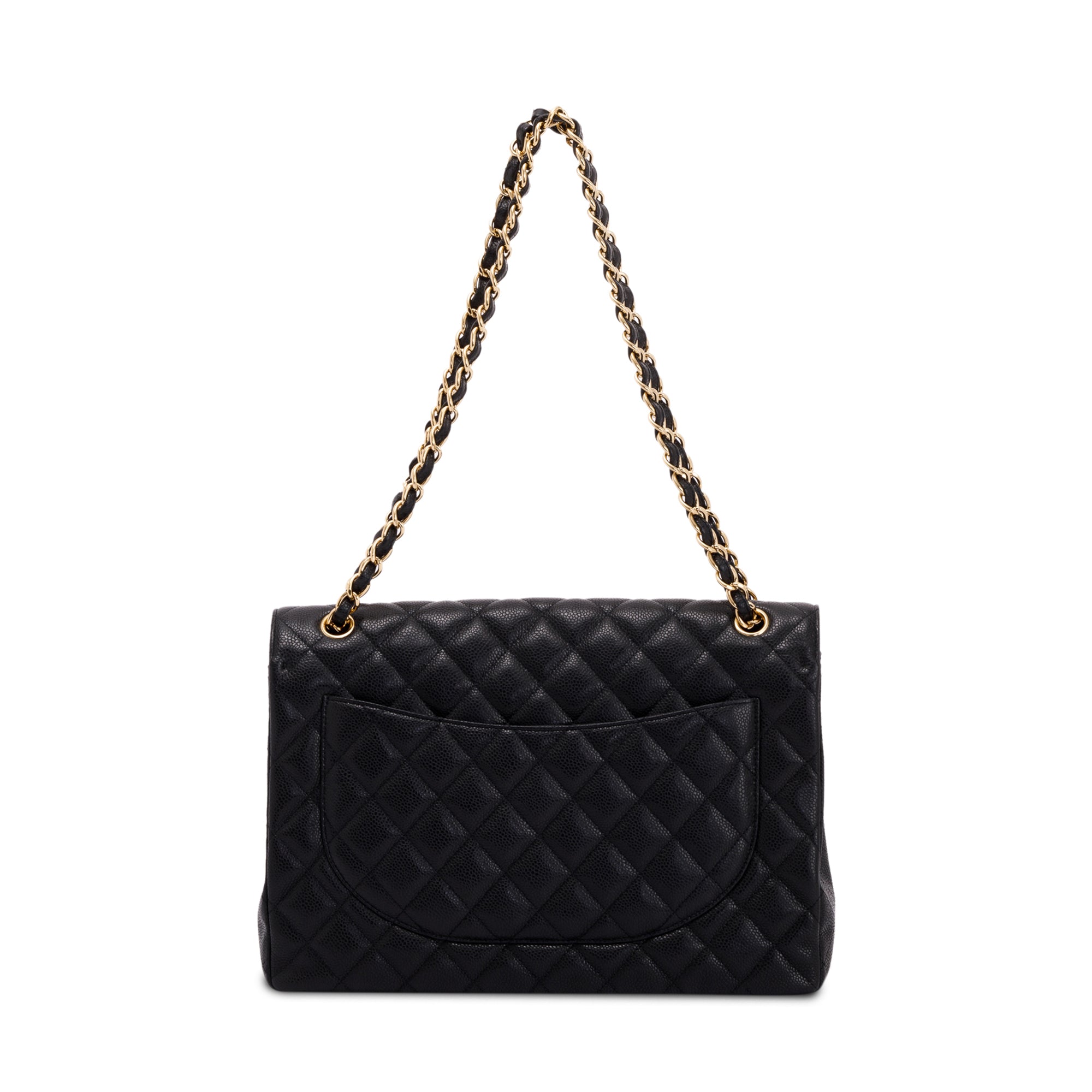 Chanel Black Caviar Classic Maxi Single Flap Bag