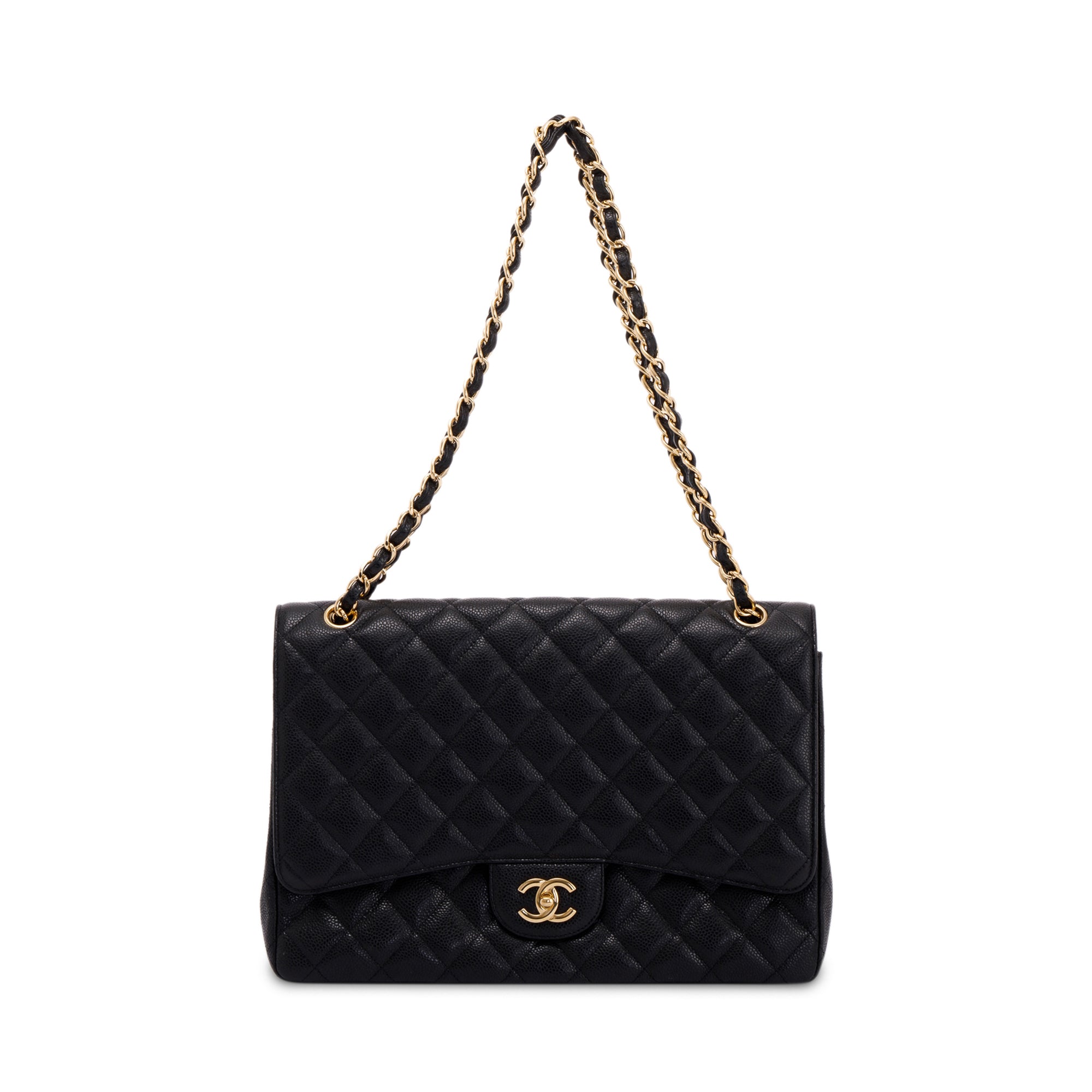 Chanel Black Caviar Classic Maxi Single Flap Bag