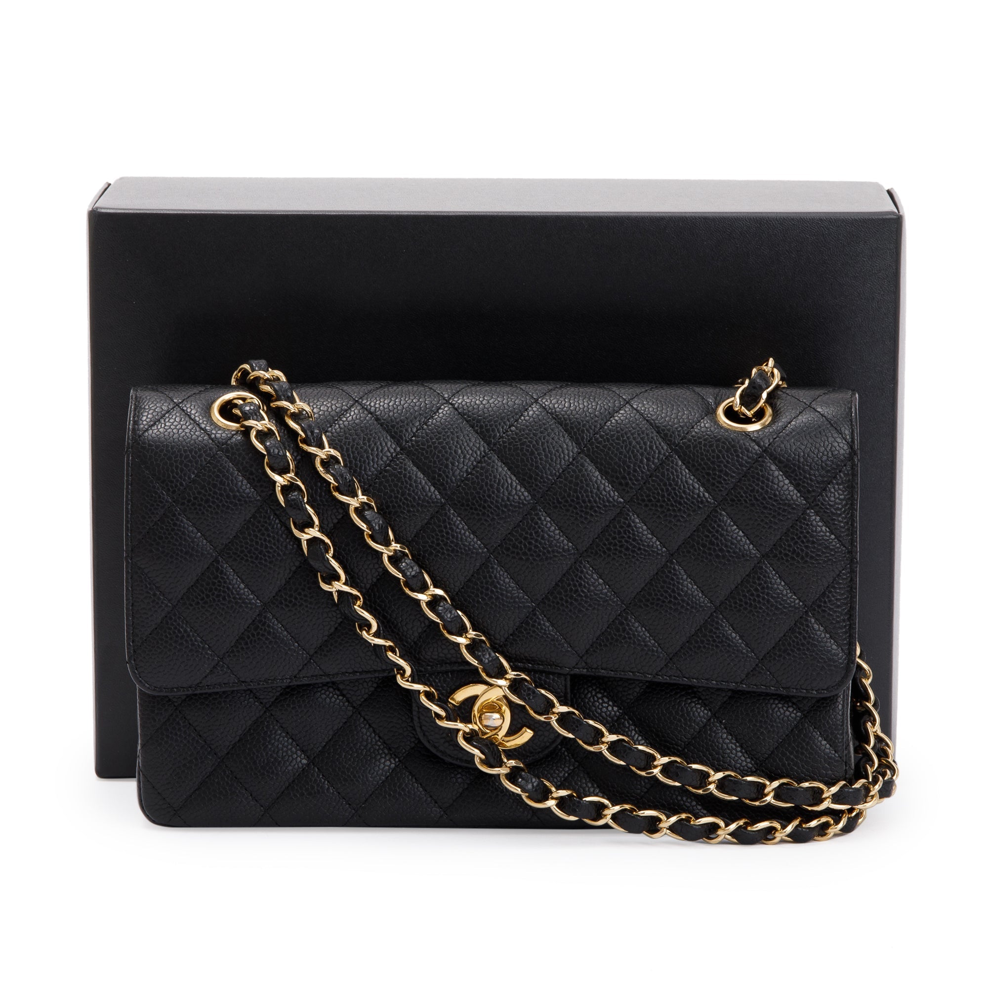 Chanel Black Caviar Classic Medium Double Flap Bag w/ Box & Authentici –  Oliver Jewellery
