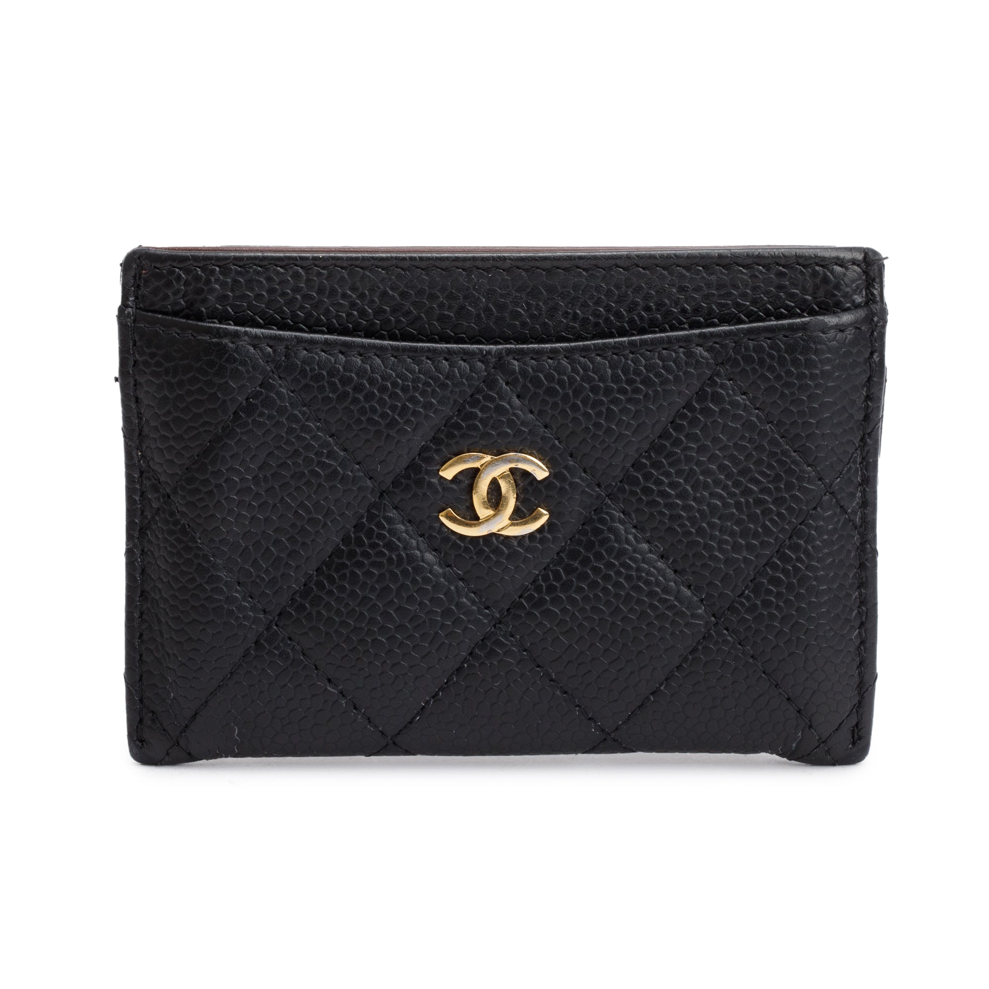 Chanel Black Caviar Leather Classic Card Holder w/ Authenticity Card