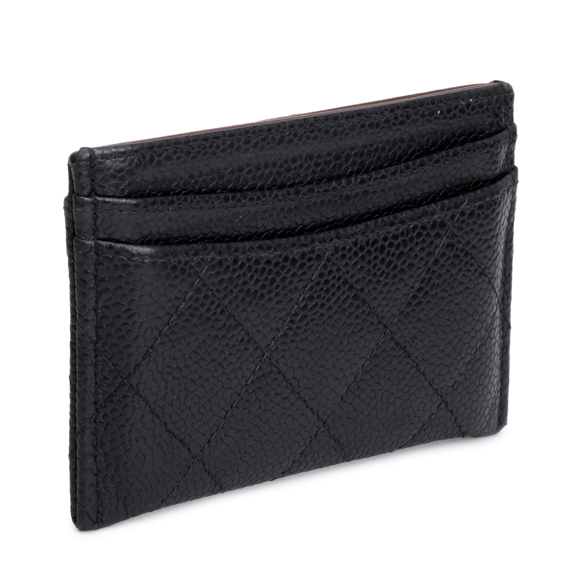 Chanel Black Caviar Leather Classic Card Holder w/ Box