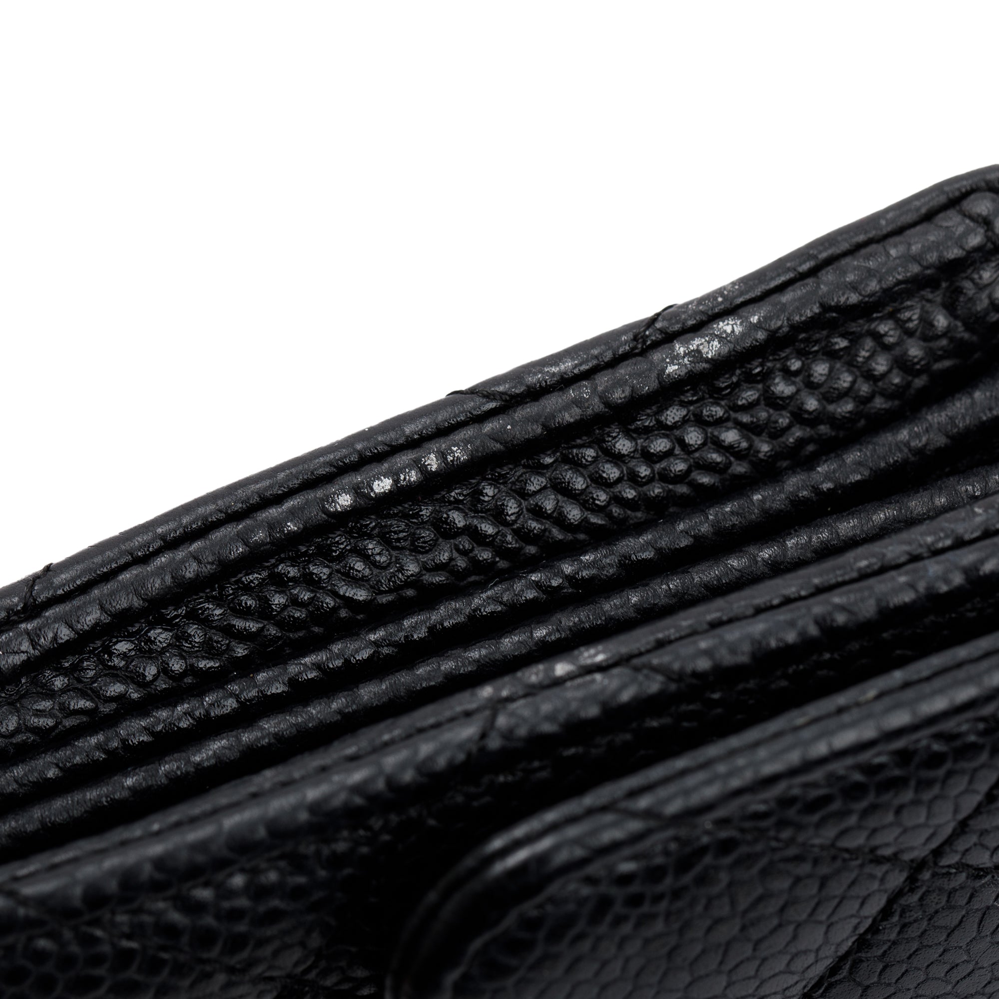 Chanel Black Caviar Leather Classic Long Flap Wallet