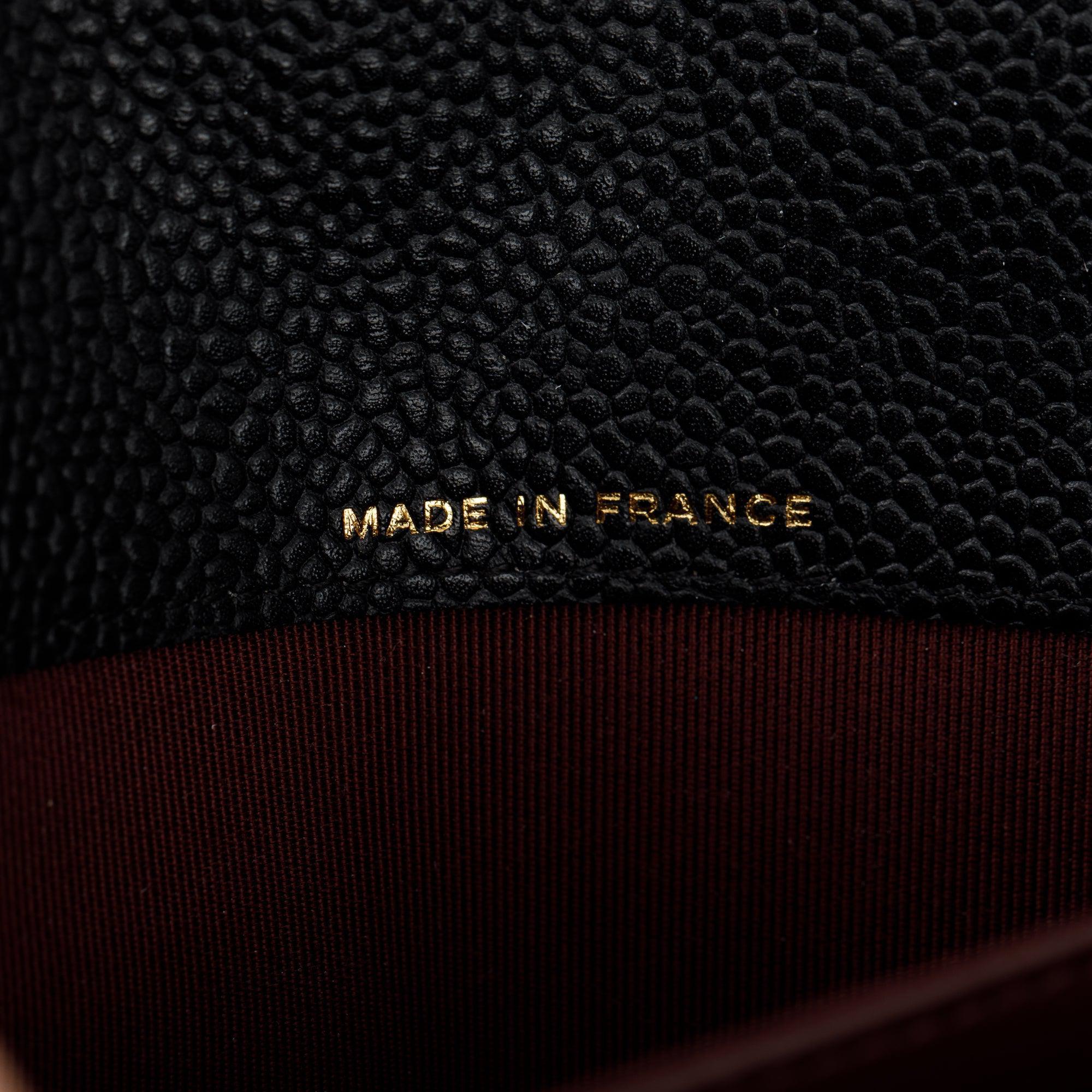 Chanel Black Caviar Leather Classic Long Flap Wallet