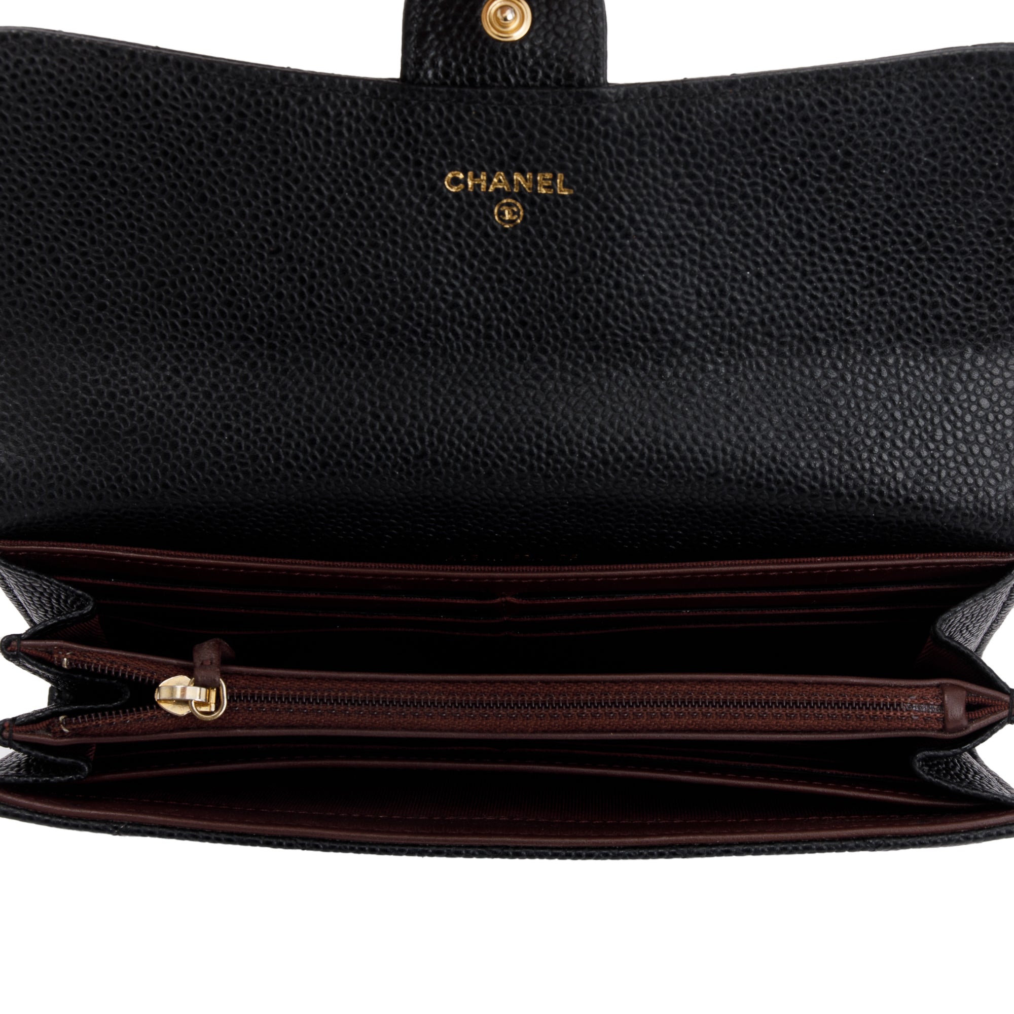 Chanel Black Caviar Leather Classic Long Flap Wallet