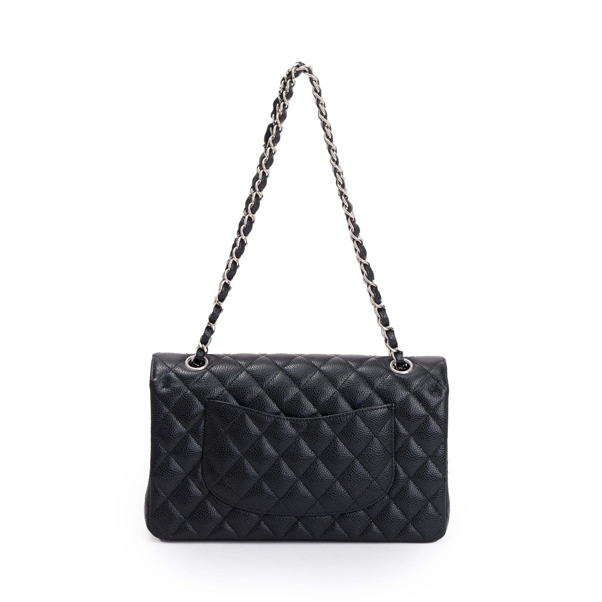Chanel Black Caviar Leather Classic Medium Double Flap Bag w/ Box, Receipt & Authenticity Card