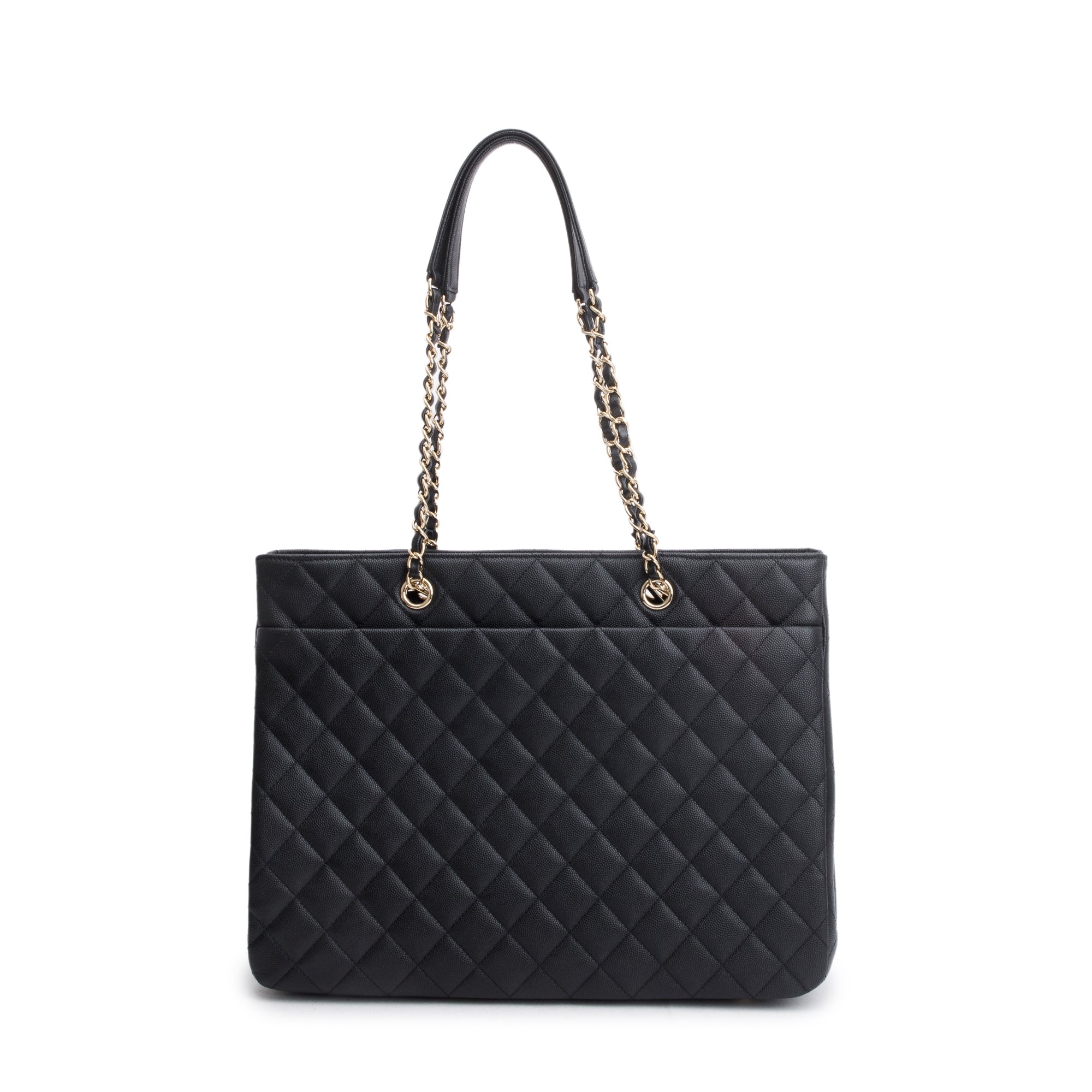 Chanel Black Caviar Leather Classic Timeless Large Shopping Tote w/ Receipt & Authenticity Card