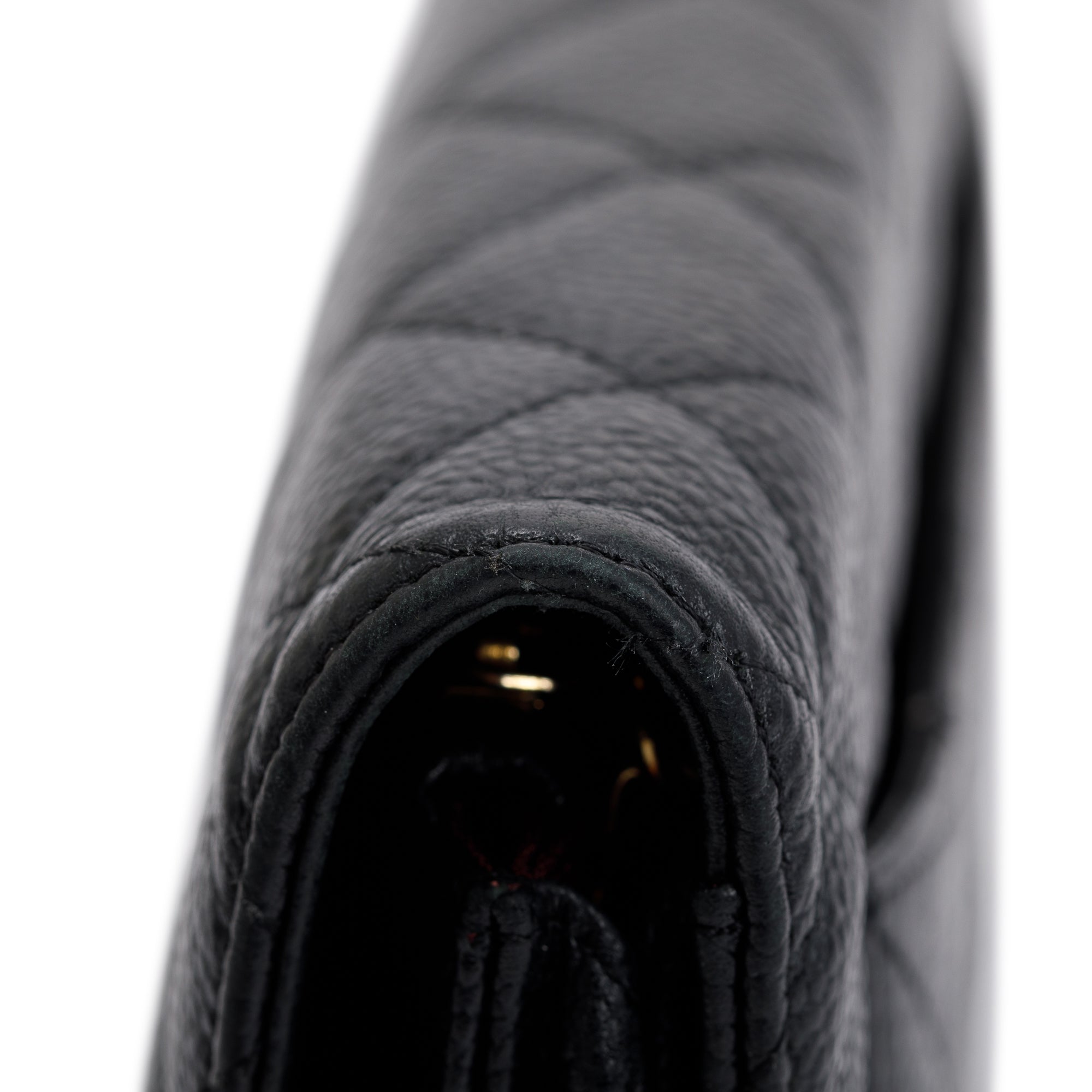 Chanel Black Caviar Leather Classic Wallet on Chain w/ Box