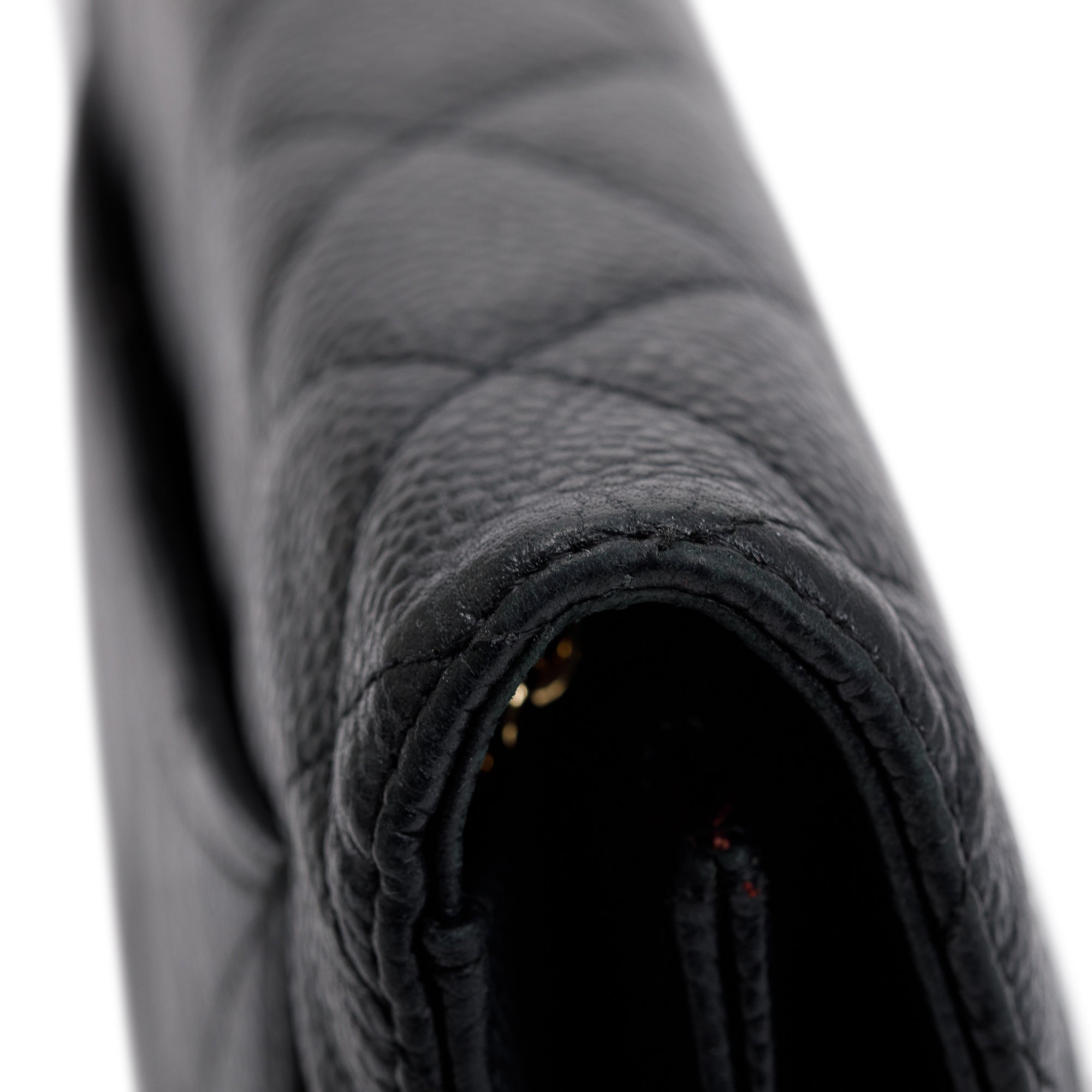 Chanel Black Caviar Leather Classic Wallet on Chain w/ Box