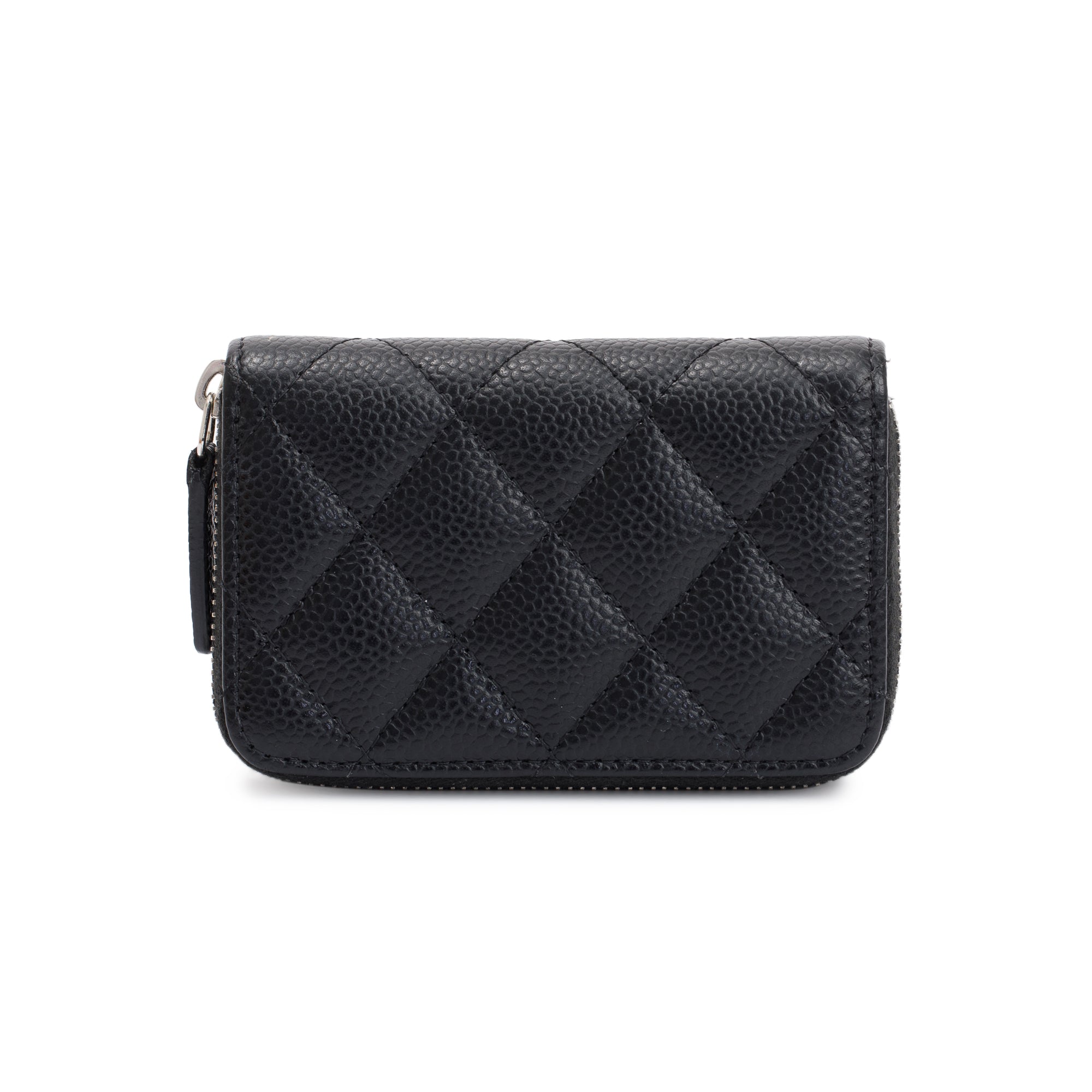 Chanel Black Caviar Leather Classic Zipped Coin Purse w/ Box & Authenticity Card