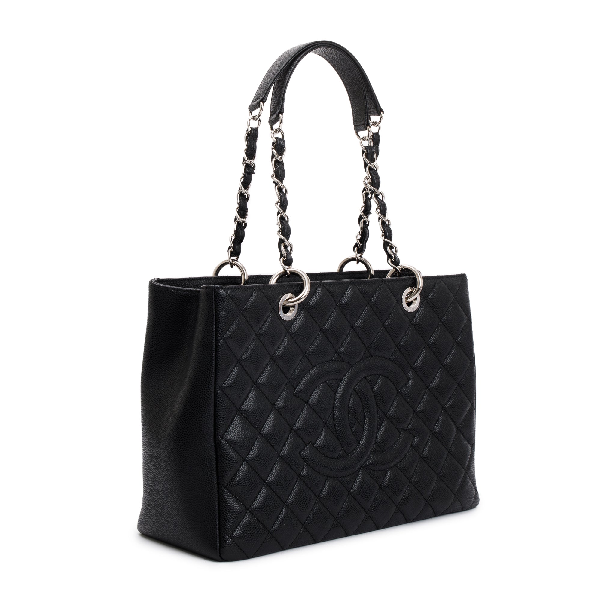 Chanel Black Caviar Leather Grand Shopping Tote (GST) w/ Authentcity Card