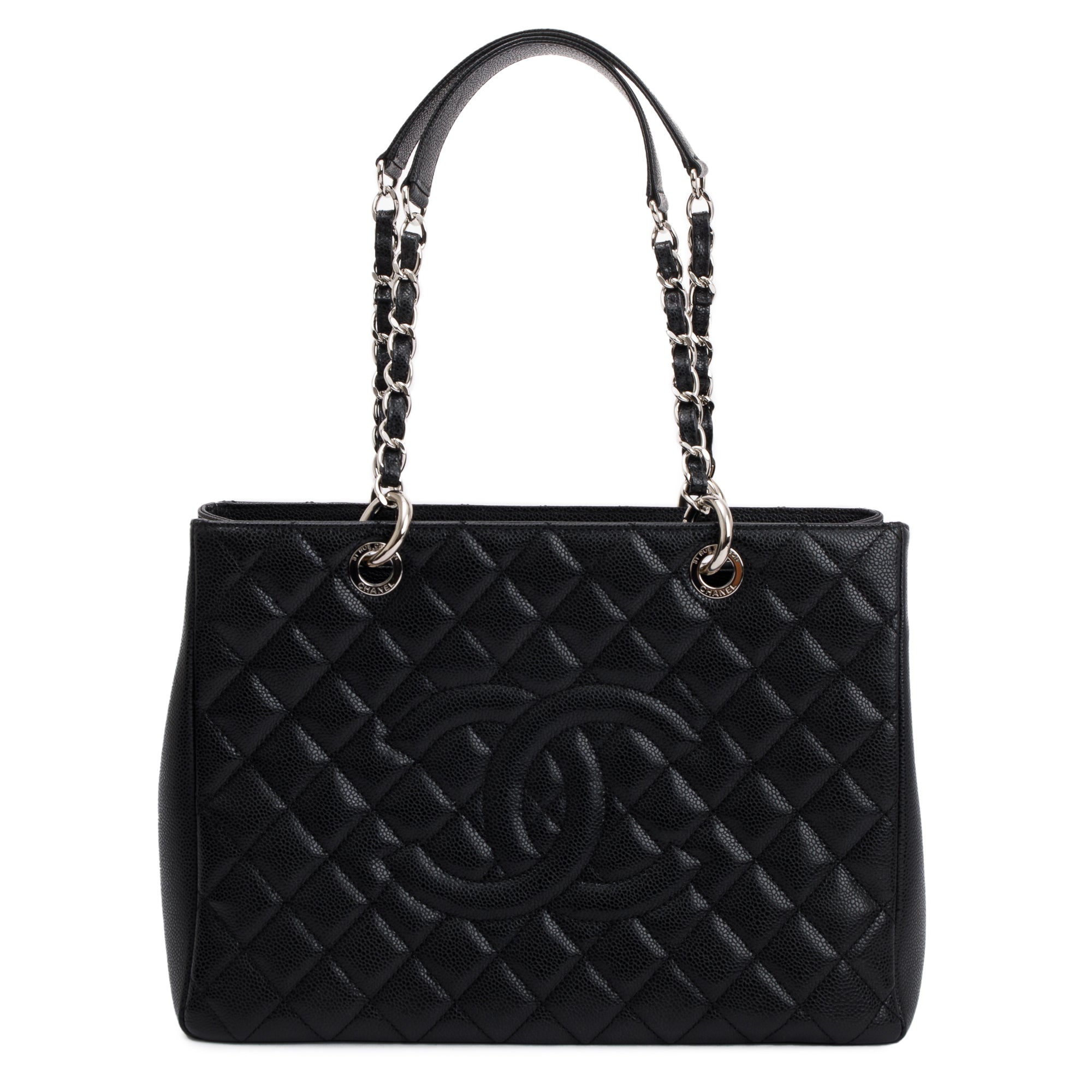 Chanel Black Caviar Leather Grand Shopping Tote (GST) w/ Authentcity Card
