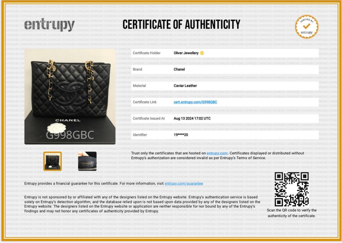 Chanel Black Caviar Leather Grand Shopping Tote (GST) w/ Authenticity Card