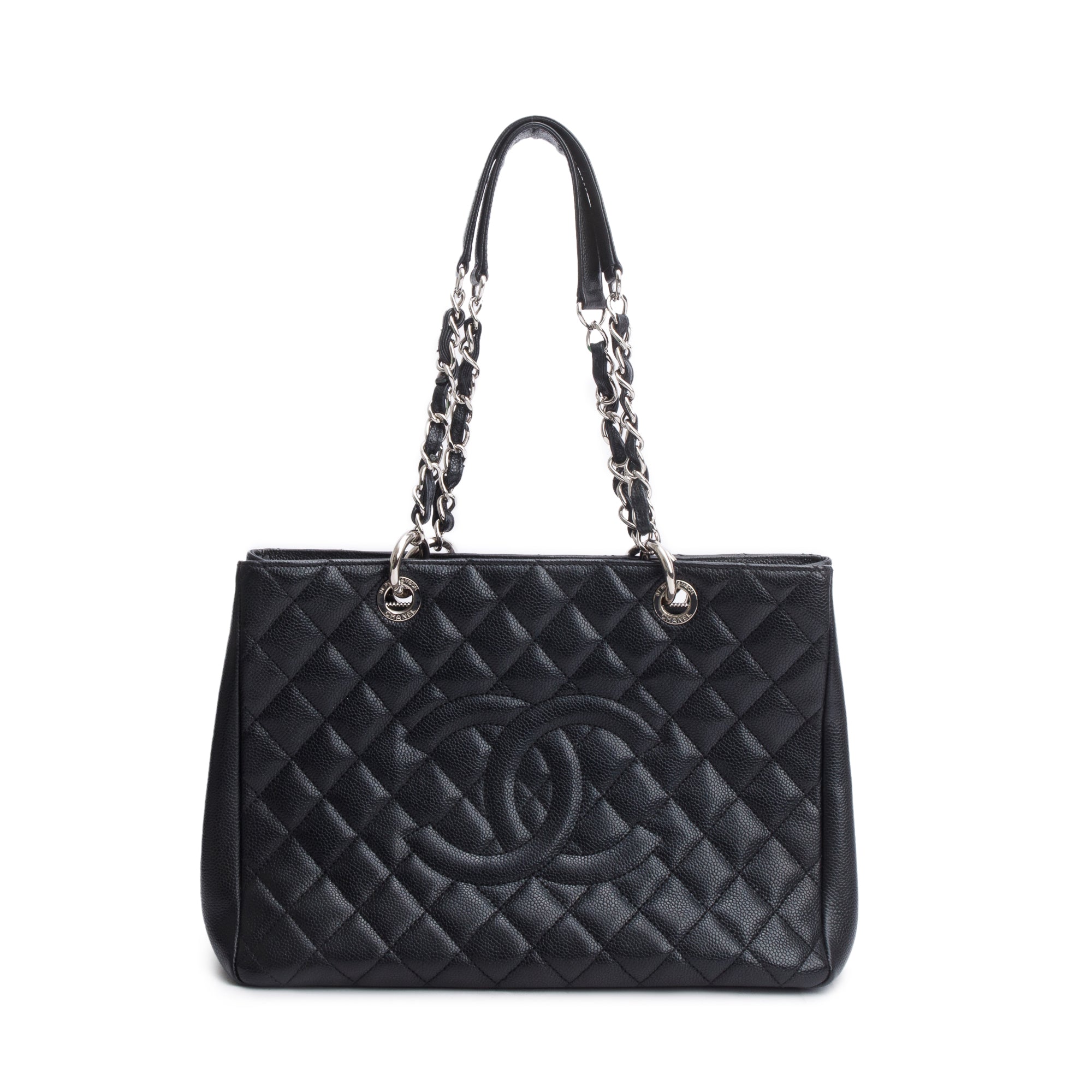 Chanel Black Caviar Leather Grand Shopping Tote (GST) w/ Authenticity Card