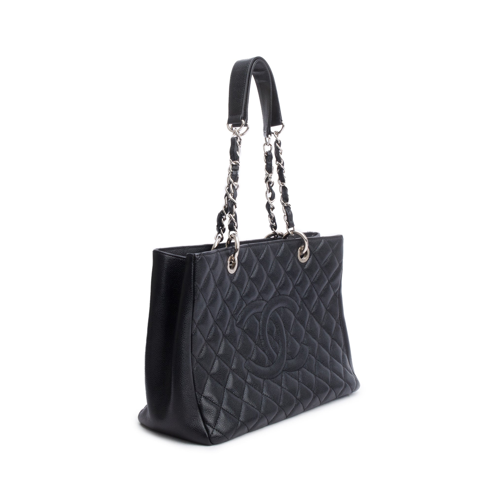 Chanel Black Caviar Leather Grand Shopping Tote (GST) w/ Authenticity Card