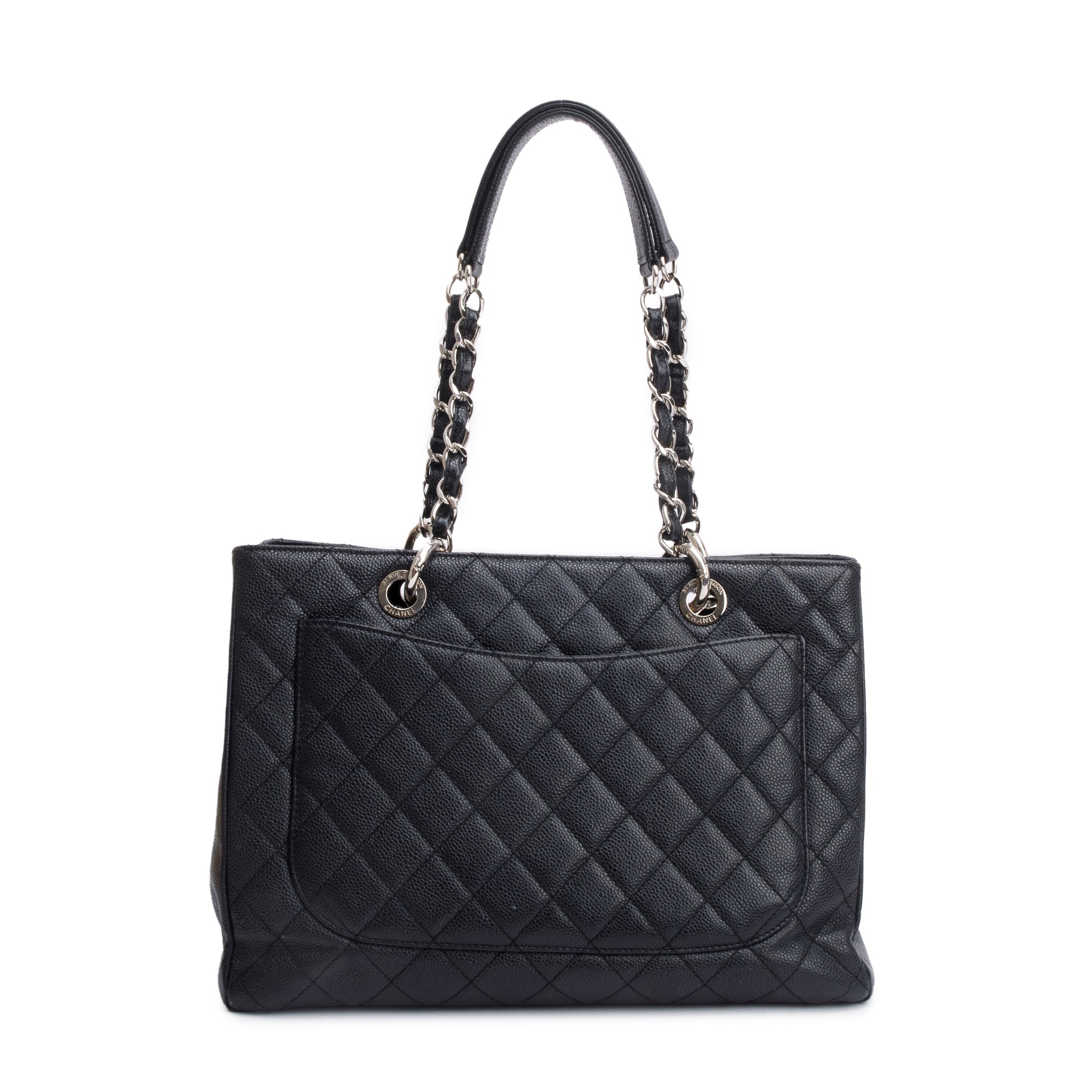 Chanel Black Caviar Leather Grand Shopping Tote (GST) w/ Authenticity Card