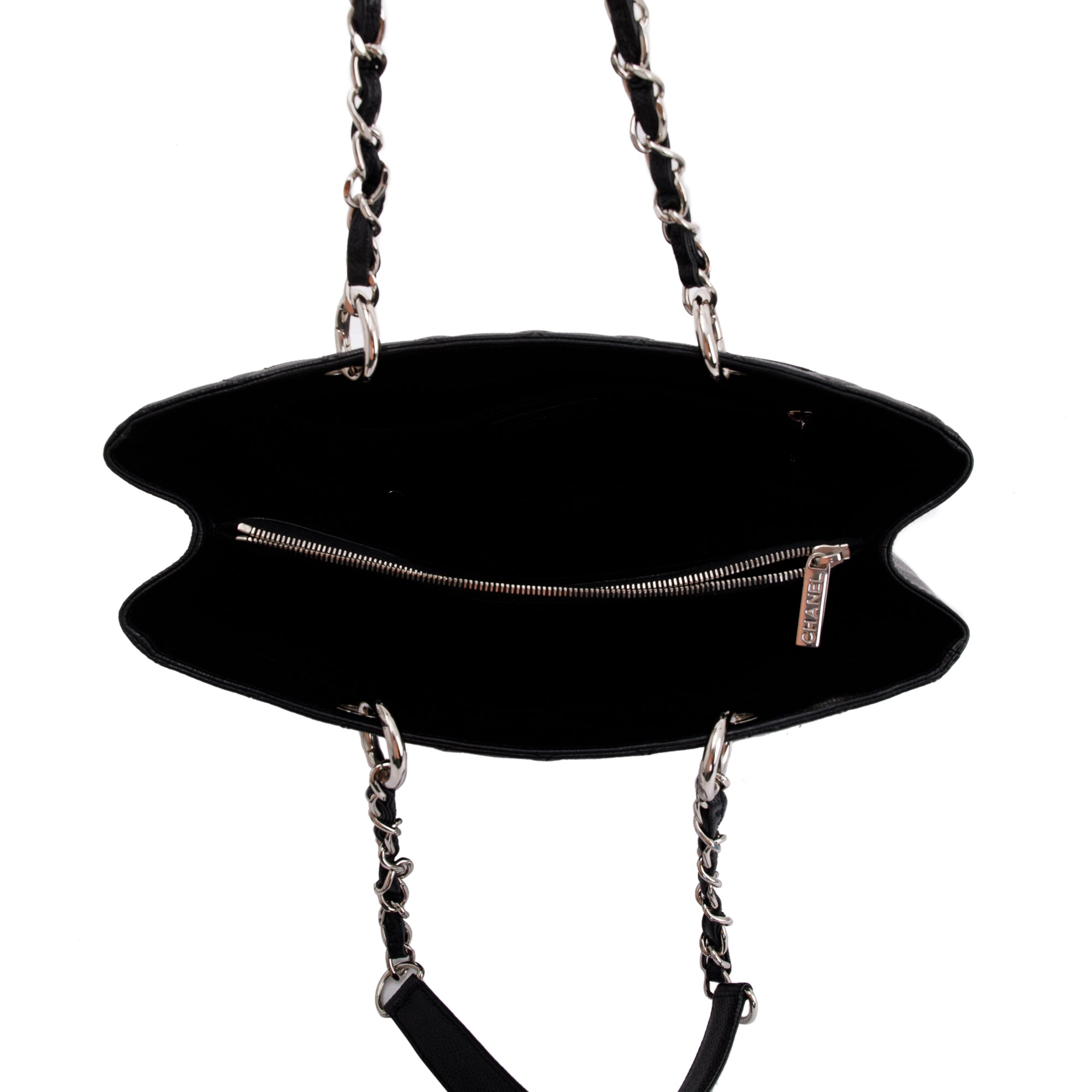 Chanel Black Caviar Leather Grand Shopping Tote (GST) w/ Authenticity Card