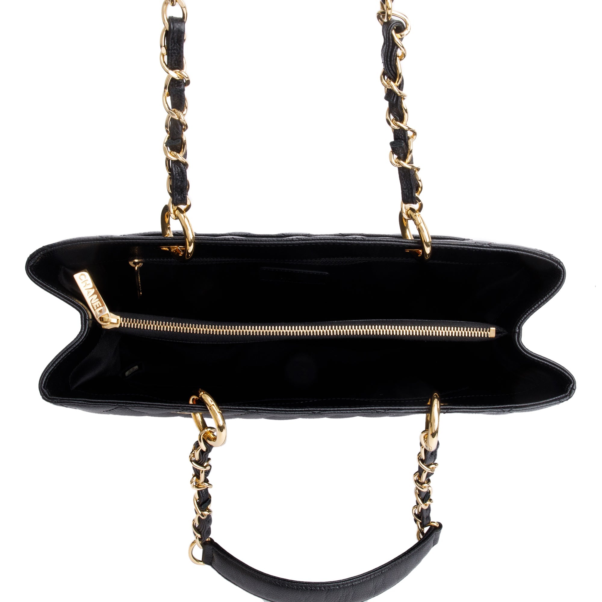 Chanel Black Caviar Leather Grand Shopping Tote (GST) w/ Authenticity Card