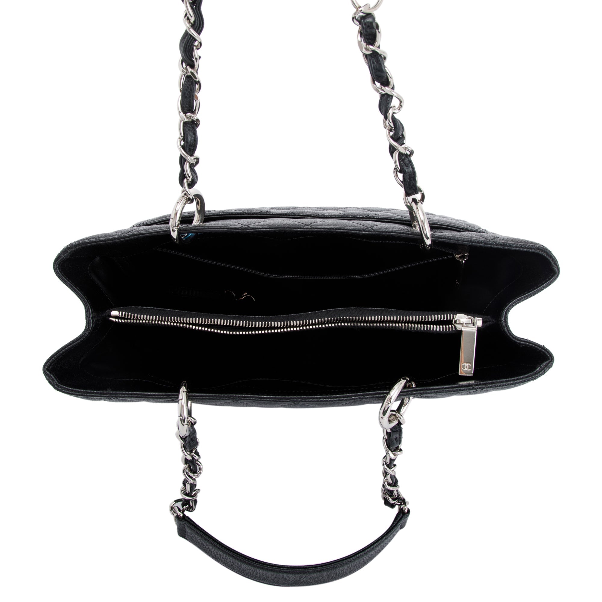 Chanel Black Caviar Leather Grand Shopping Tote (GST) w/ Authenticity Card