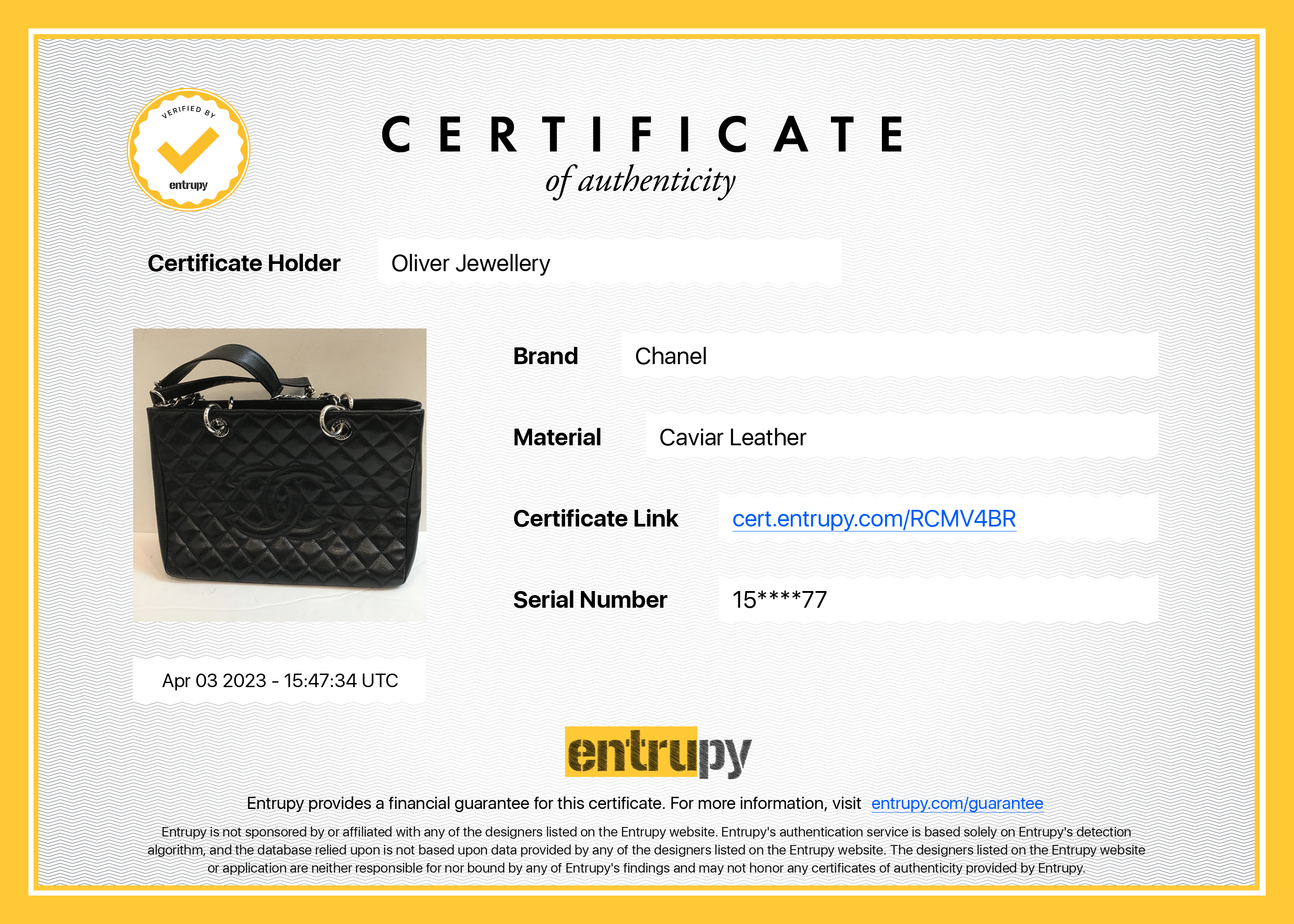 Chanel Black Caviar Leather Grand Shopping Tote (GST) w/ Authenticity Card